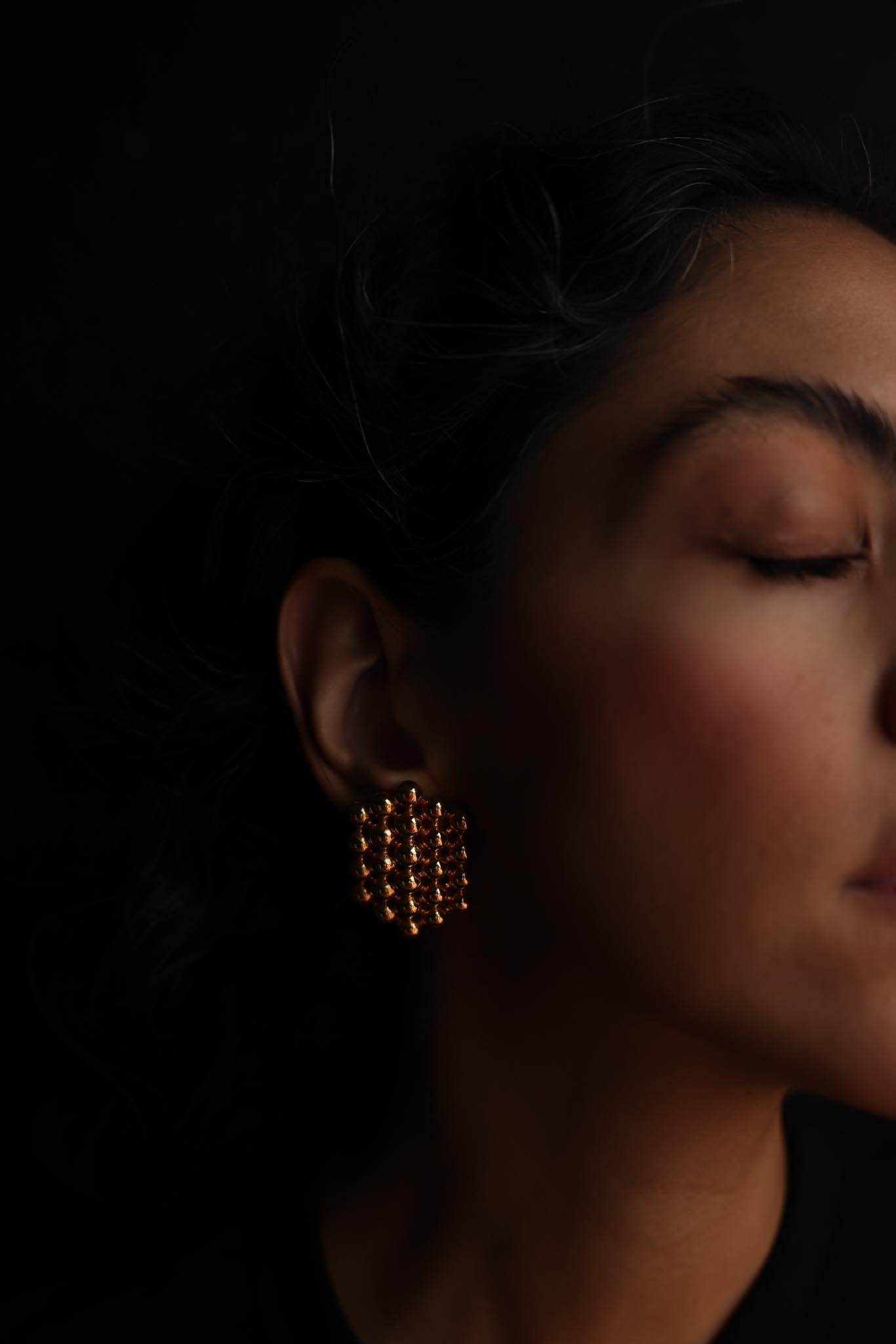 Gold-Tone Cluster Clip-On Earrings