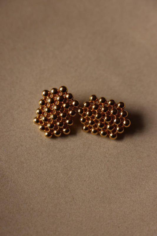 Gold-Tone Cluster Clip-On Earrings