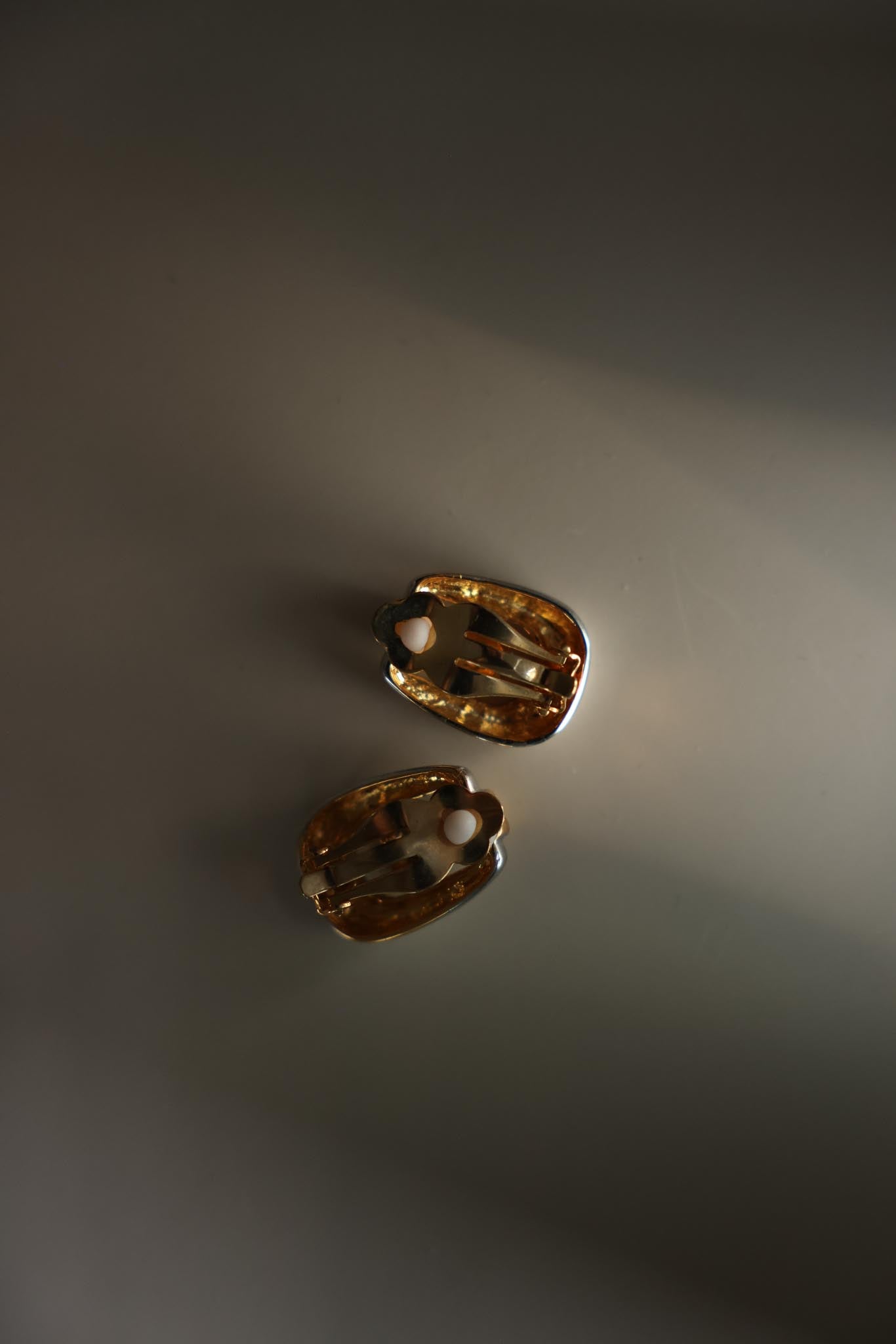 Two-Tone Sculptural Clip-On Earrings
