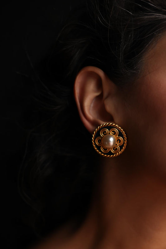 Lawrence Bott Gold-Tone Clip-On Earrings with Faux Pearls