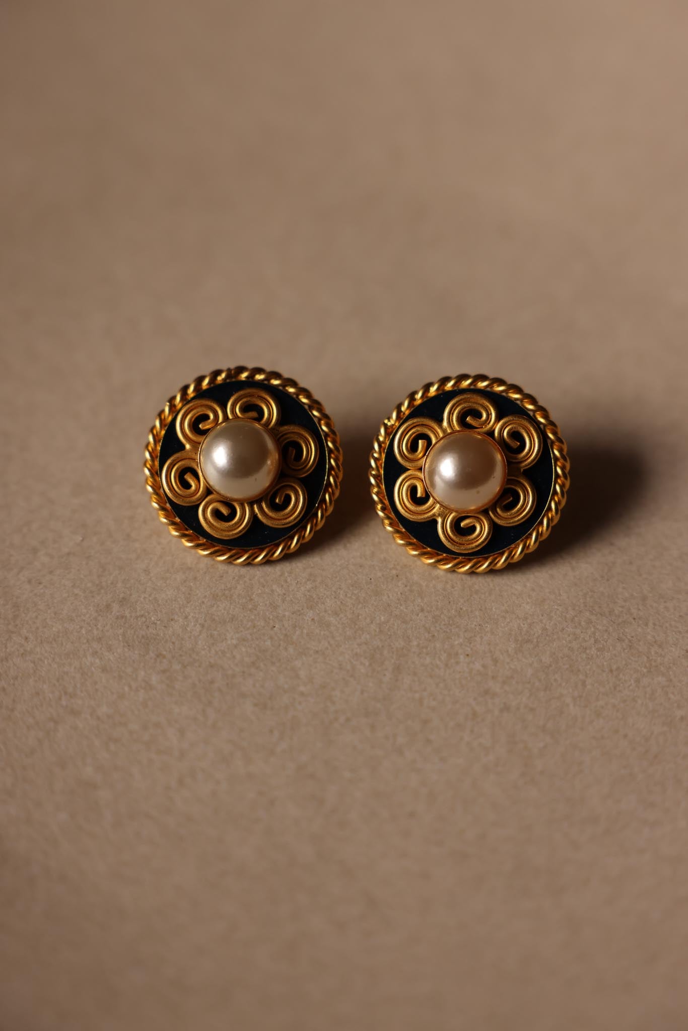 Lawrence Bott Gold-Tone Clip-On Earrings with Faux Pearls