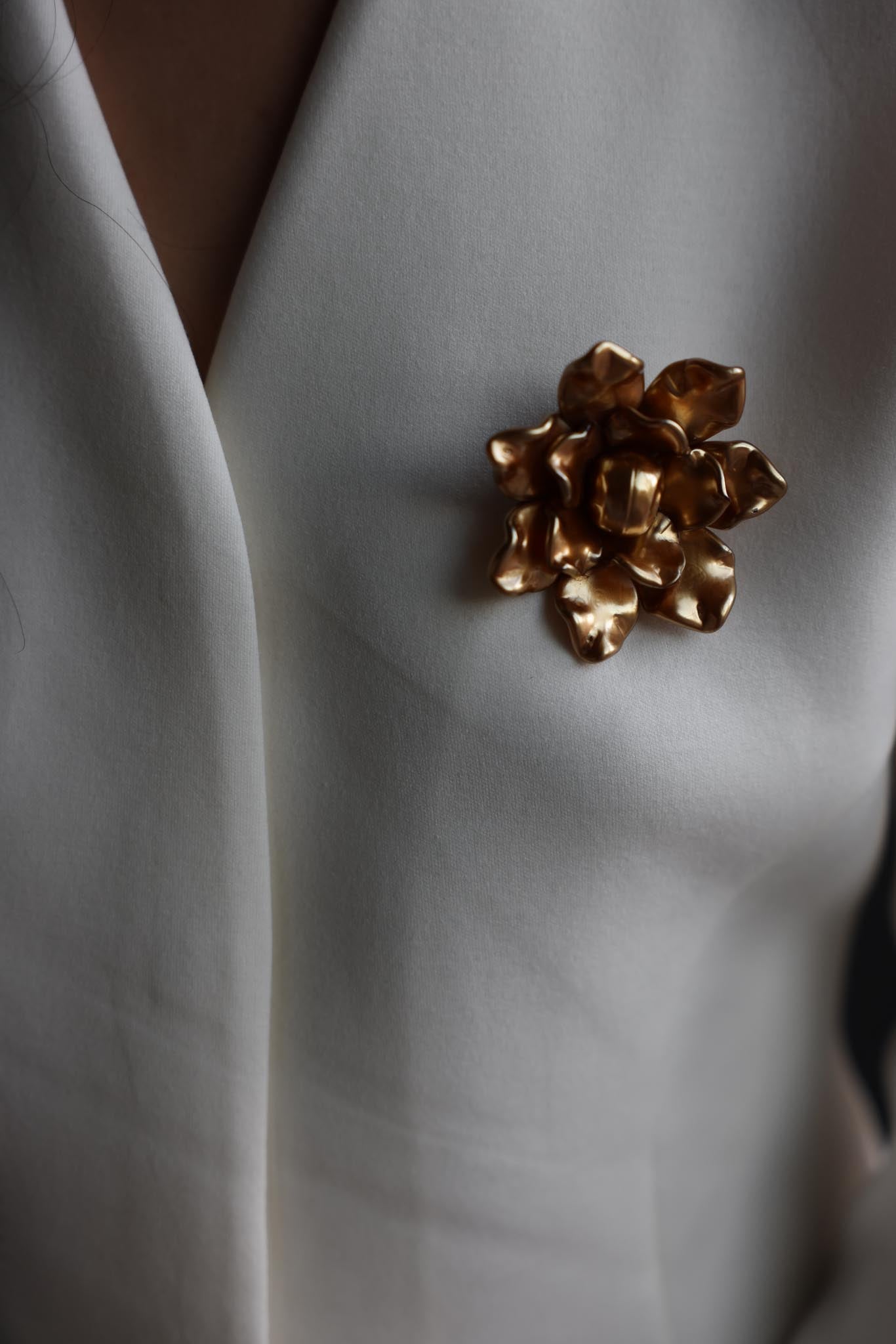 Sculptural Resin Flower Brooch