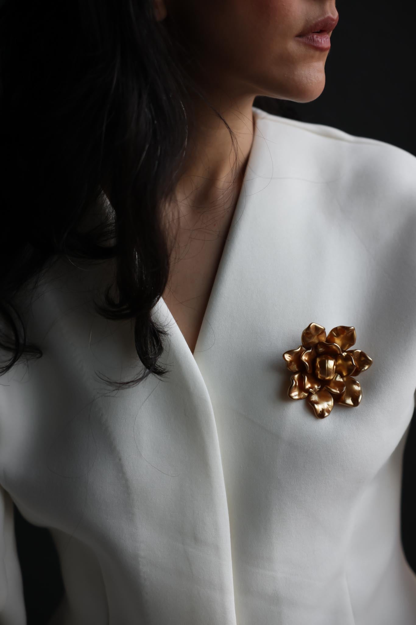 Sculptural Resin Flower Brooch
