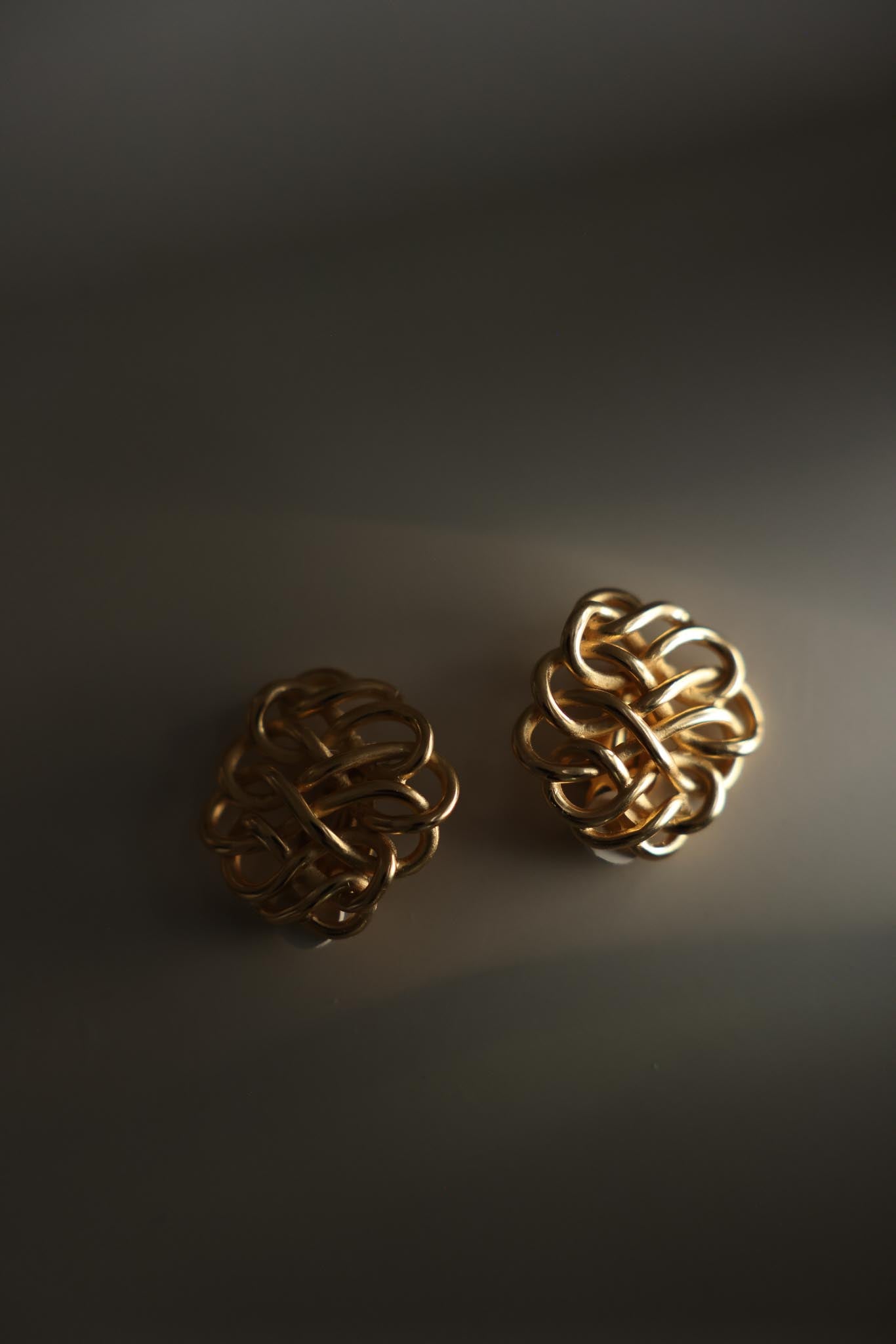 Matte Gold Knot Clip-On Earrings