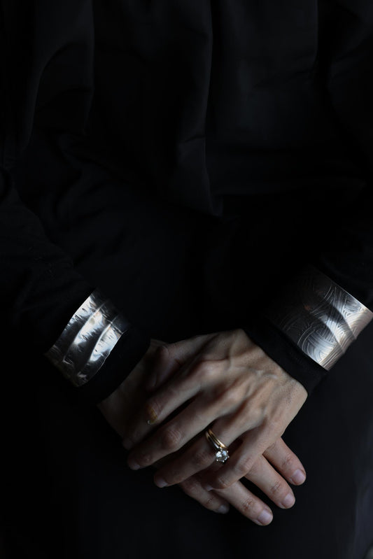 Silvertone Cuff Bracelet Set|Vintage Baazaar 