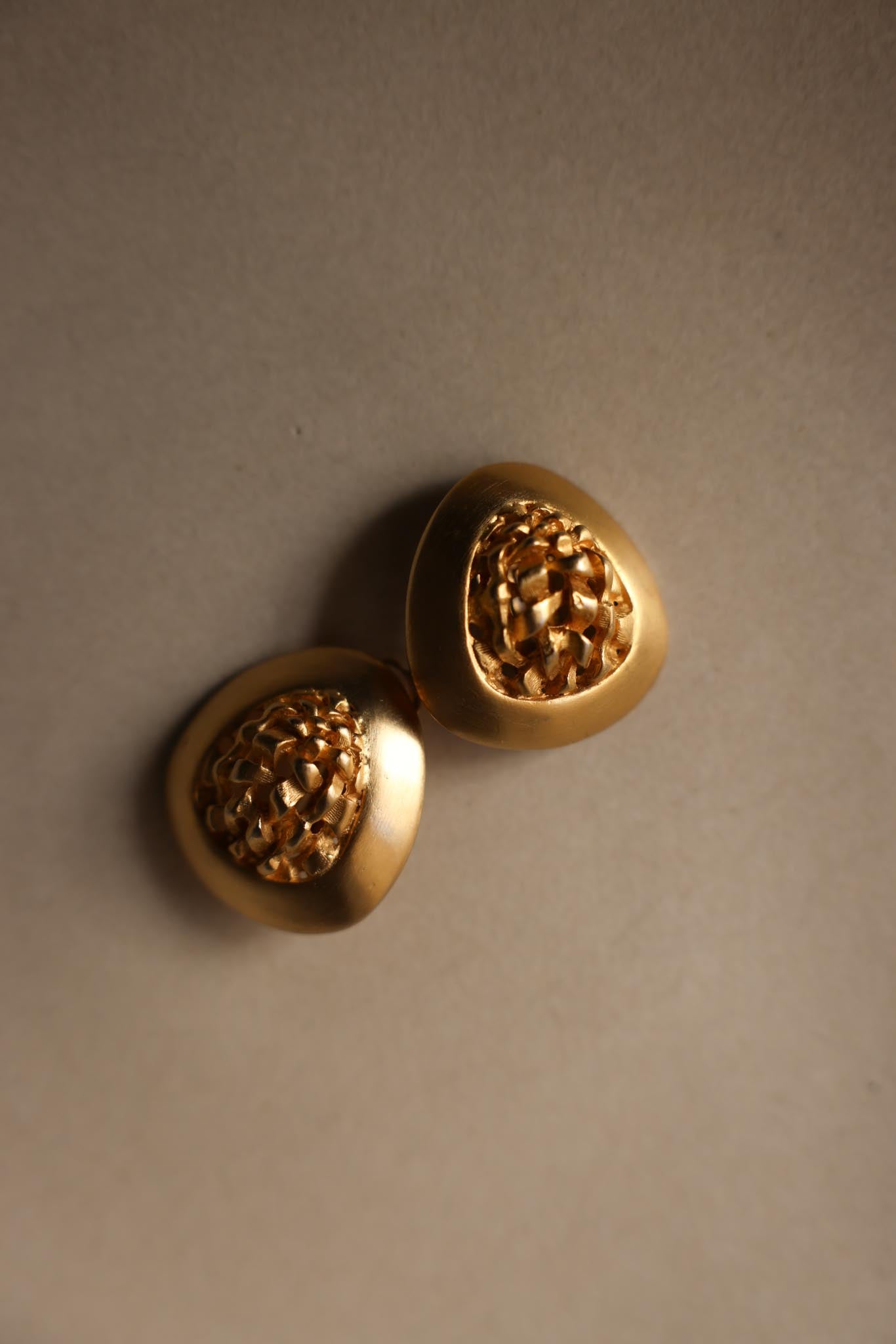 Gold Plated Dome Clip-On Earrings