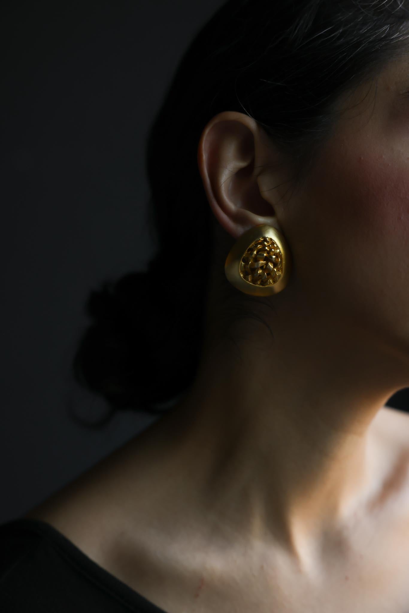 Gold Plated Dome Clip-On Earrings