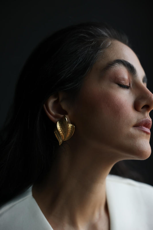 Gold Leaf Clip-On Earrings