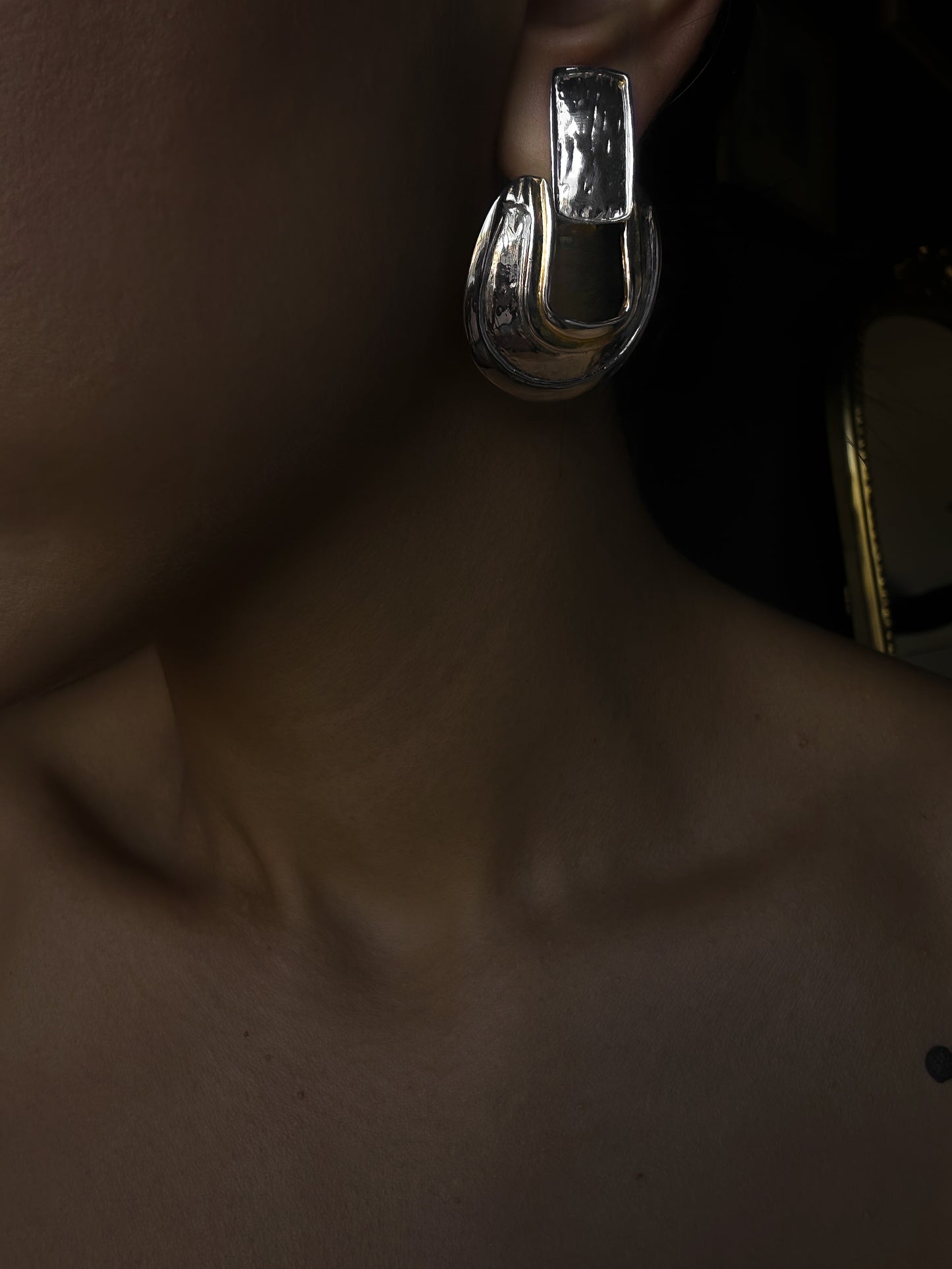 Silver Edge Statement Earrings|Vintage Baazaar 