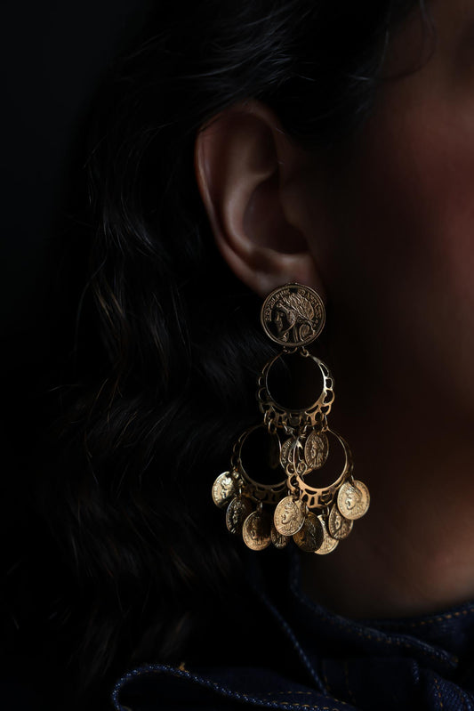 French Coin Chandelier Earrings|Vintage Baazaar 