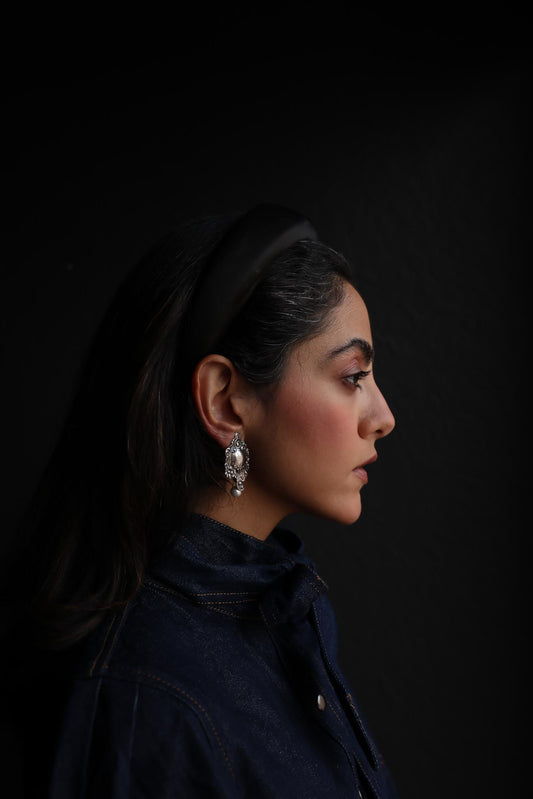 Sterling Silver Baroque Pearl  Earrings|Vintage Baazaar 