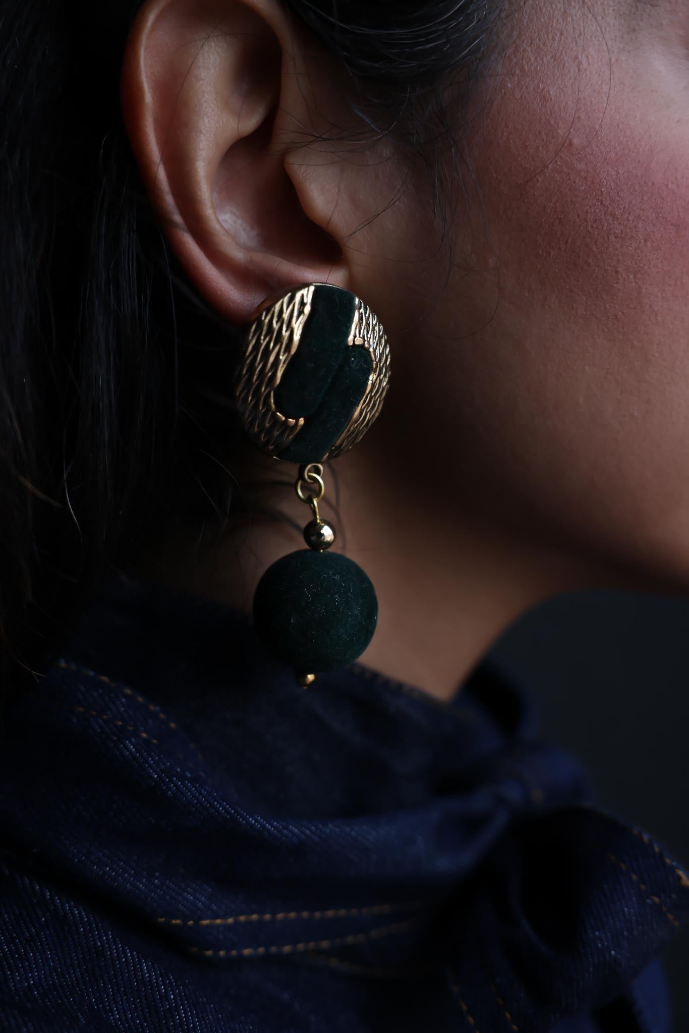 Velvet Drop Earrings|Vintage Baazaar 