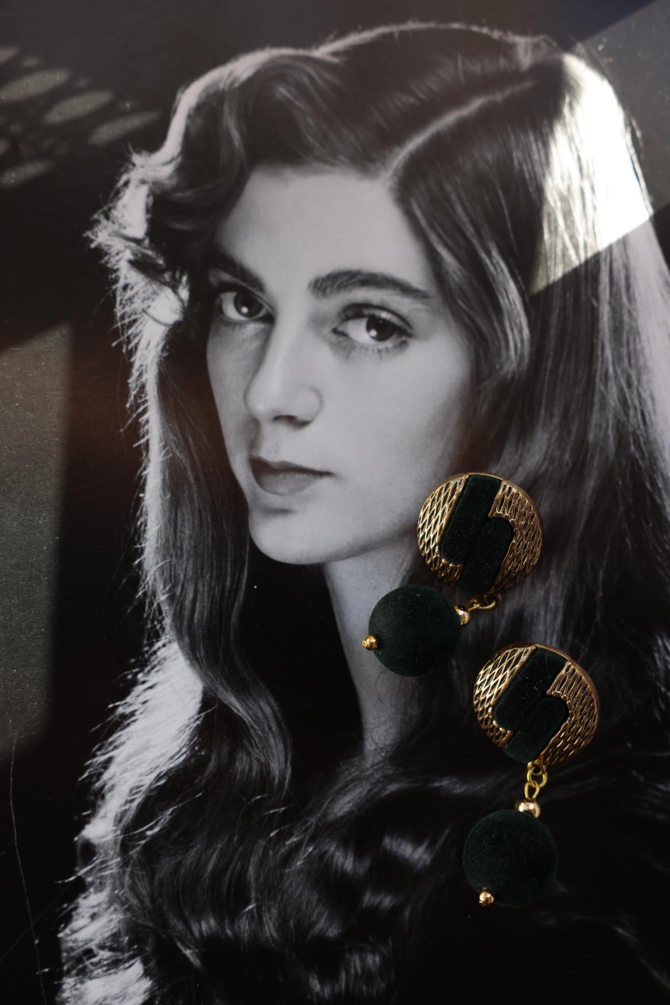 Velvet Drop Earrings|Vintage Baazaar 