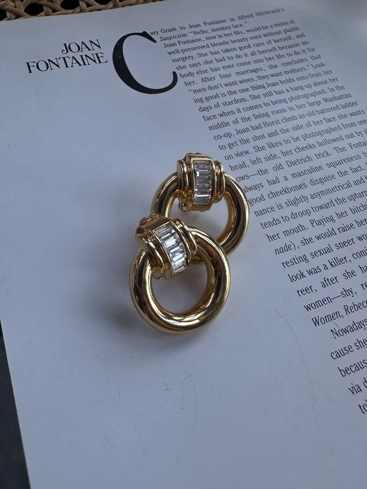 Golden Baguette Hoop Earrings|Vintage Baazaar 