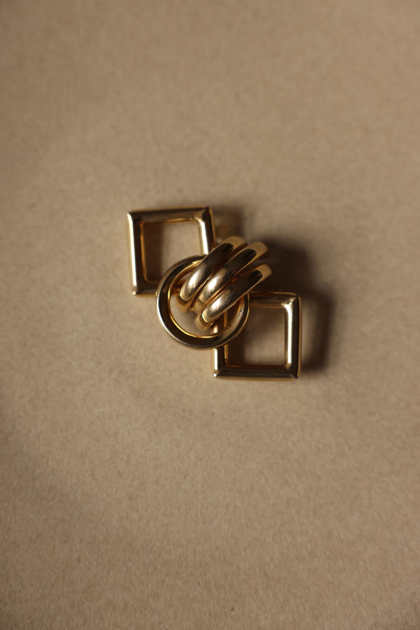 Geometric Gold-Tone Brooch|Vintage Baazaar 