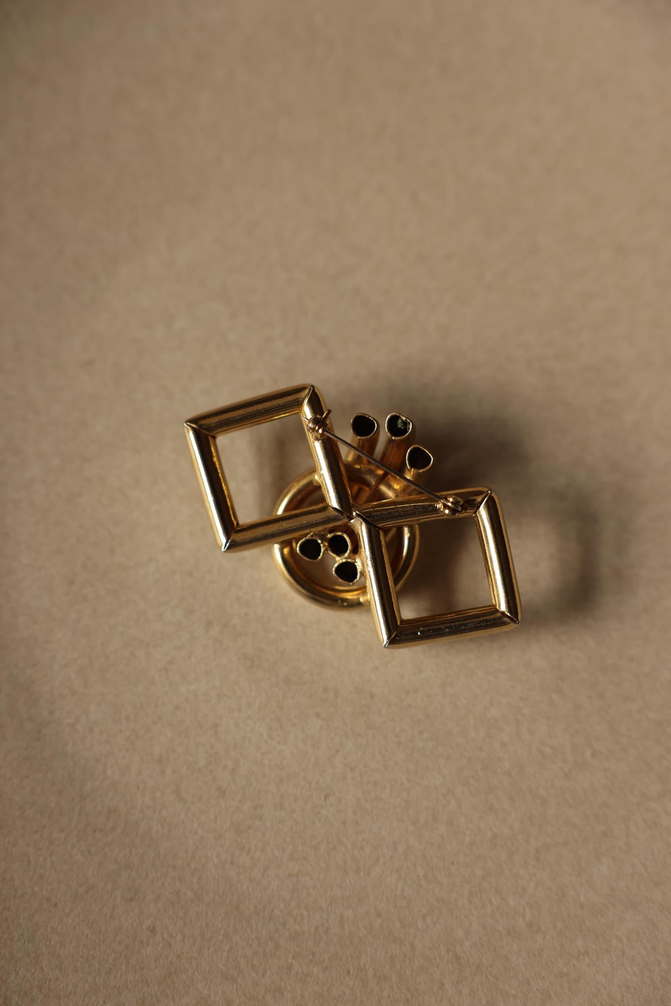 Geometric Gold-Tone Brooch|Vintage Baazaar 