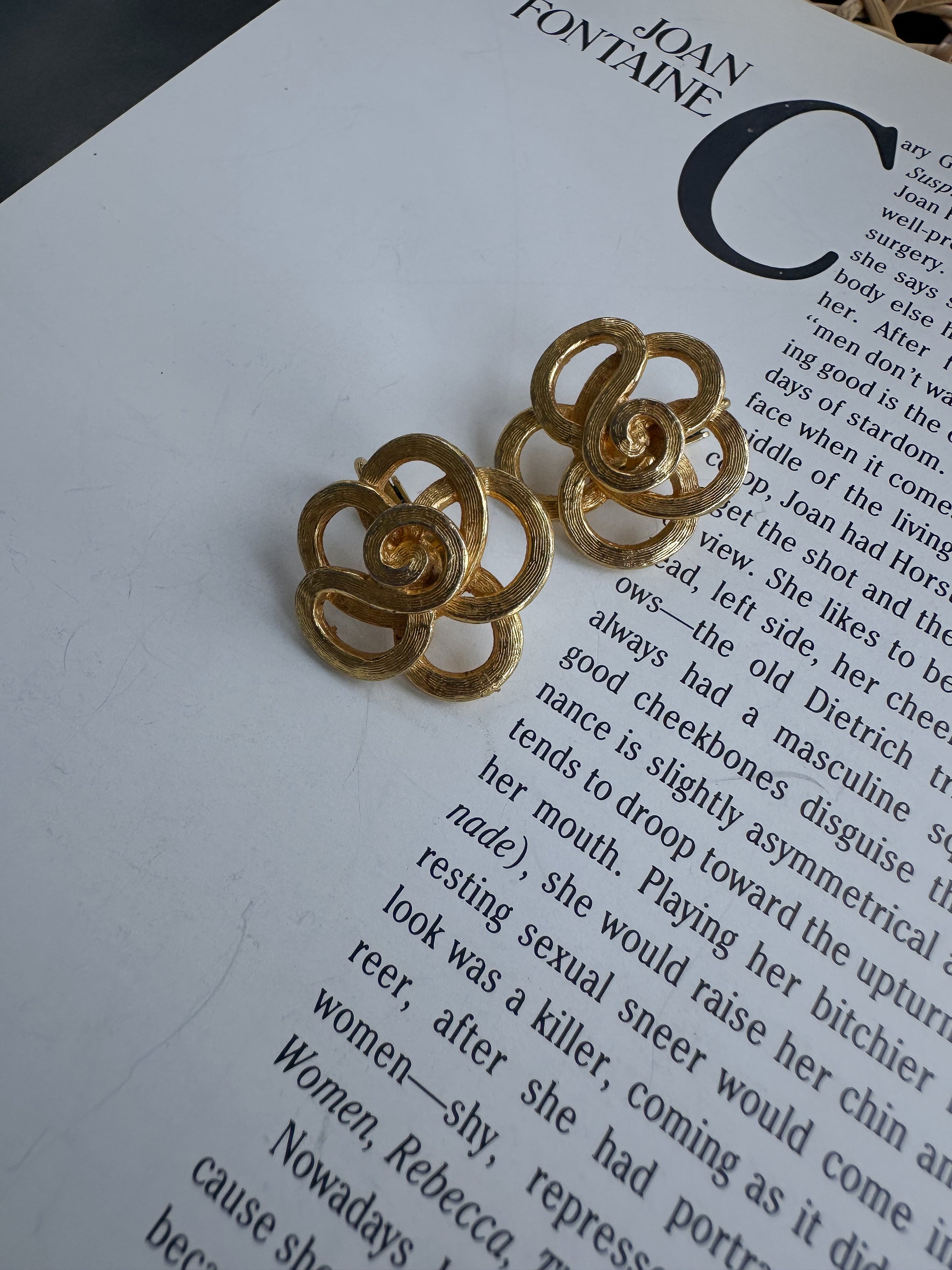 Golden Spiral Bloom Earrings|Vintage Baazaar 