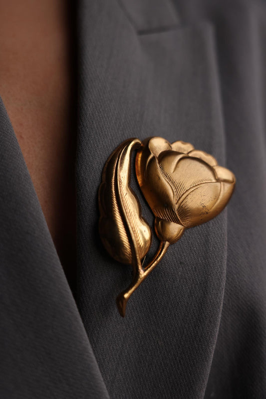 Golden Bloom Brooch|Vintage Baazaar 