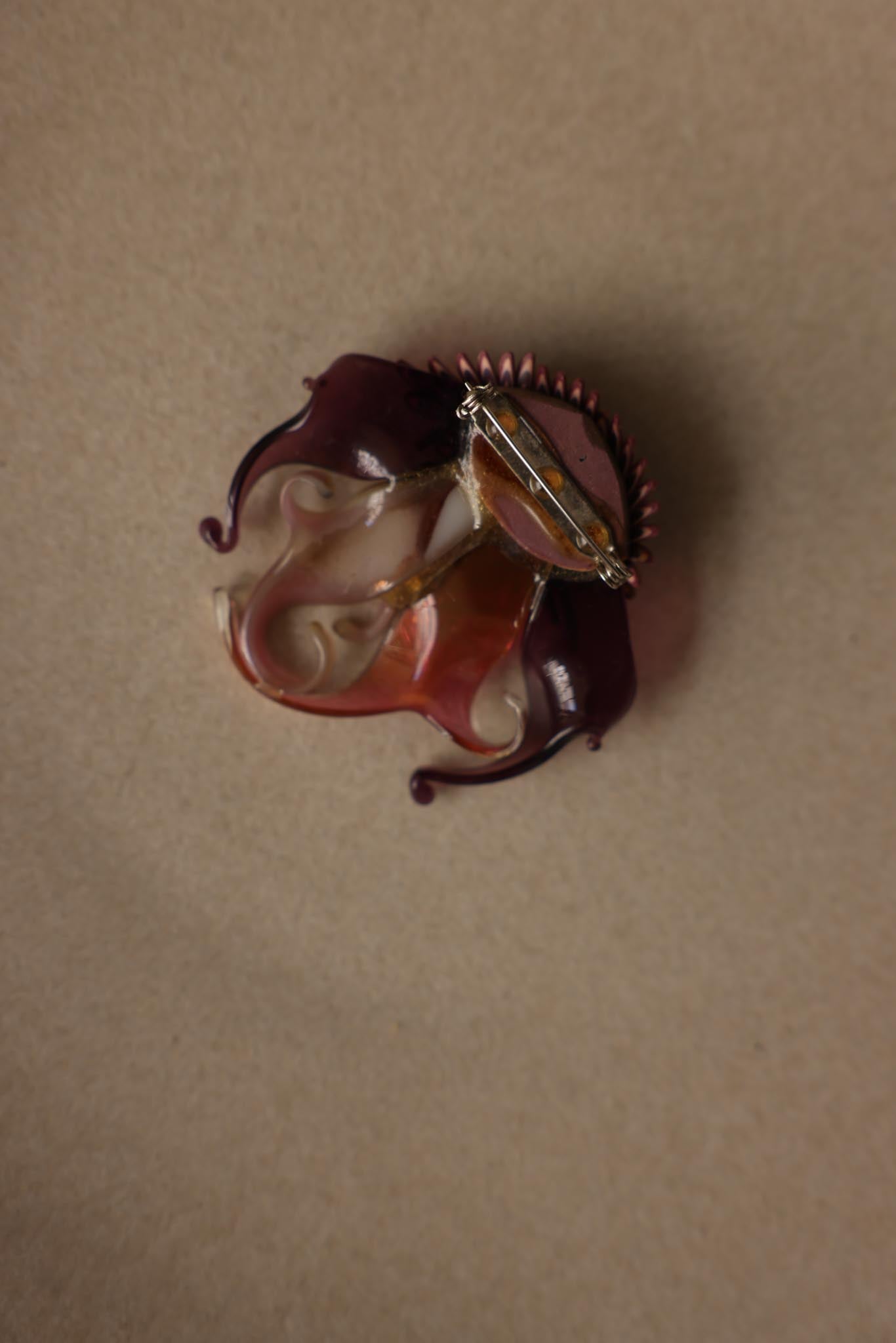 Purple Acrylic Floral Statement Brooch