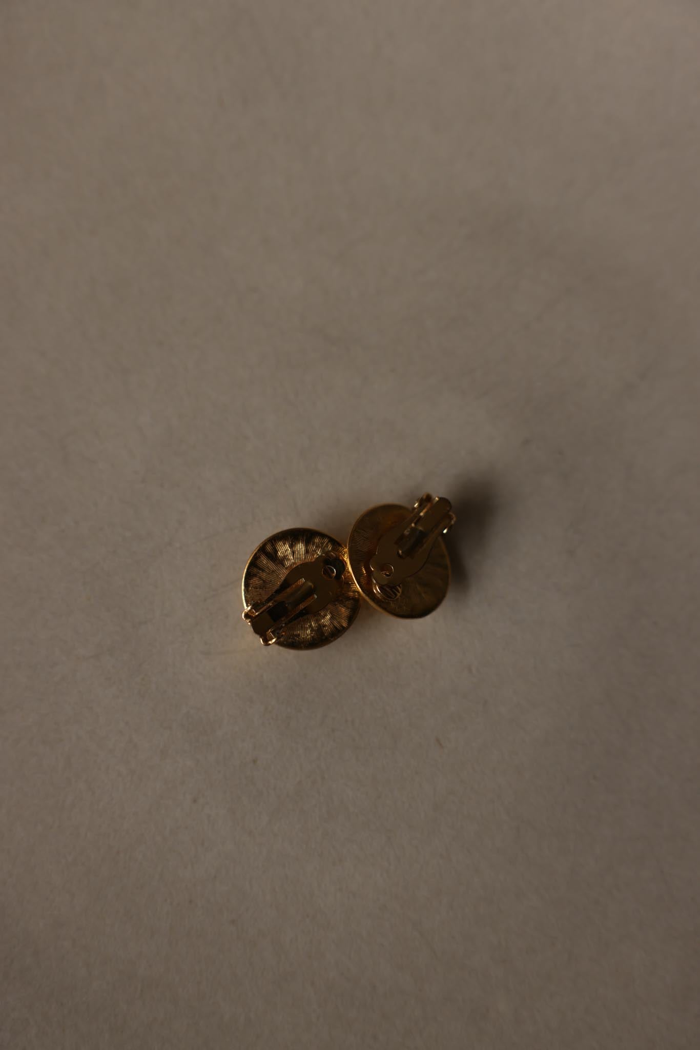 Gold Plated Round Dome Clip-On Earrings