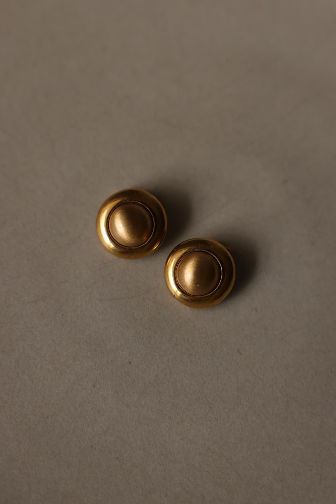 Gold Plated Round Dome Clip-On Earrings