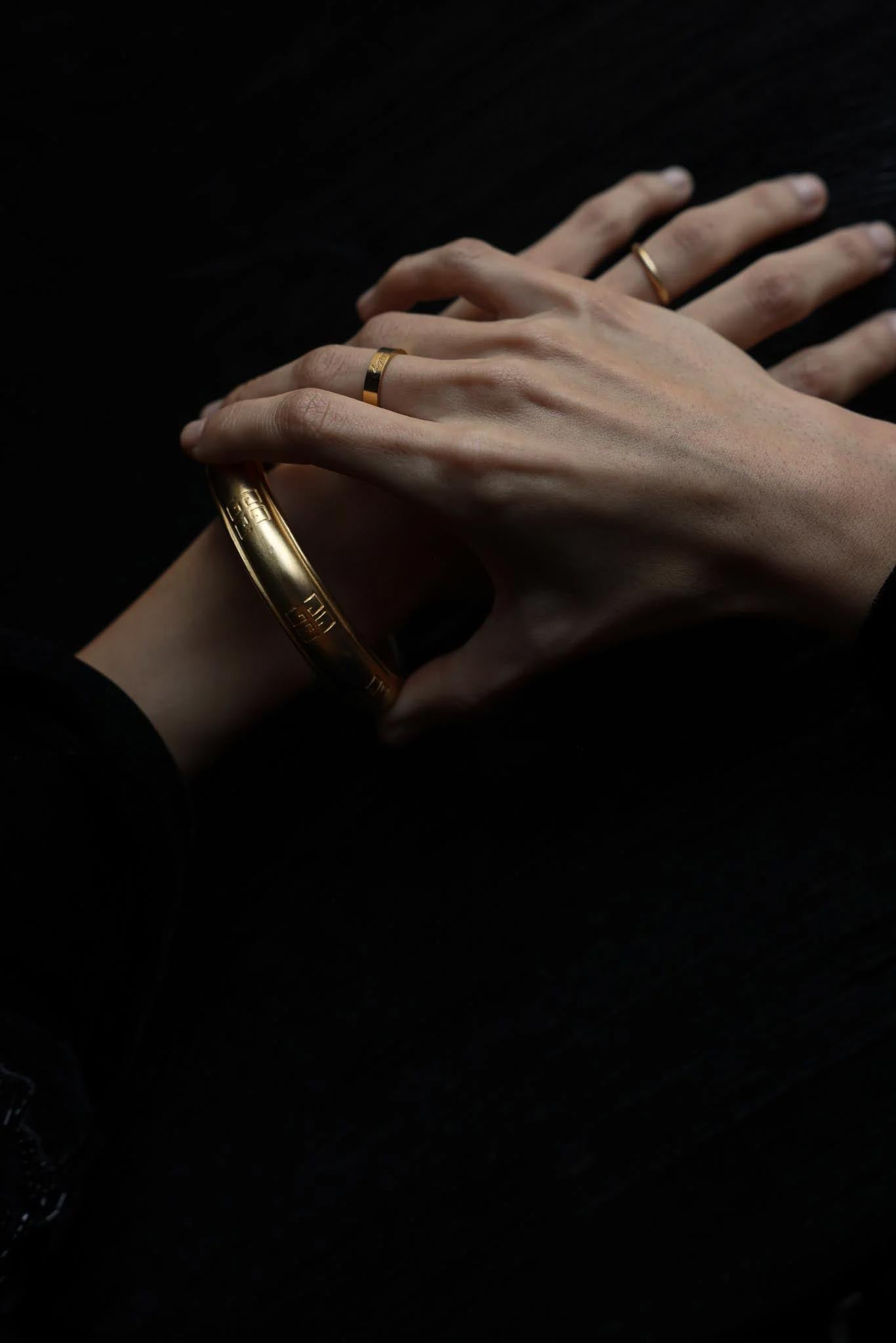 Givenchy Matte Gold Bangle Bracelet|Vintage Baazaar 