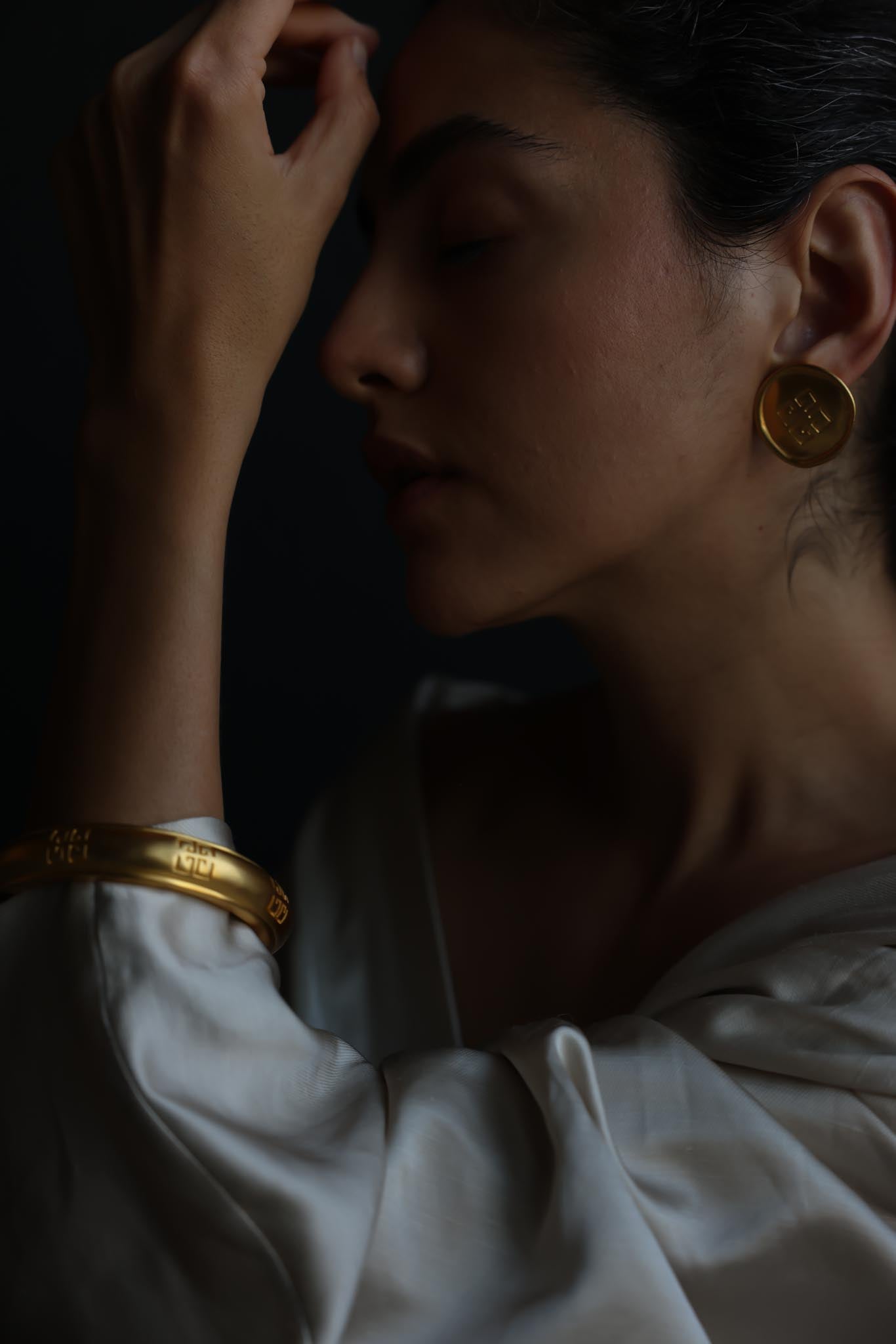 Givenchy Matte Gold Bangle Bracelet|Vintage Baazaar 