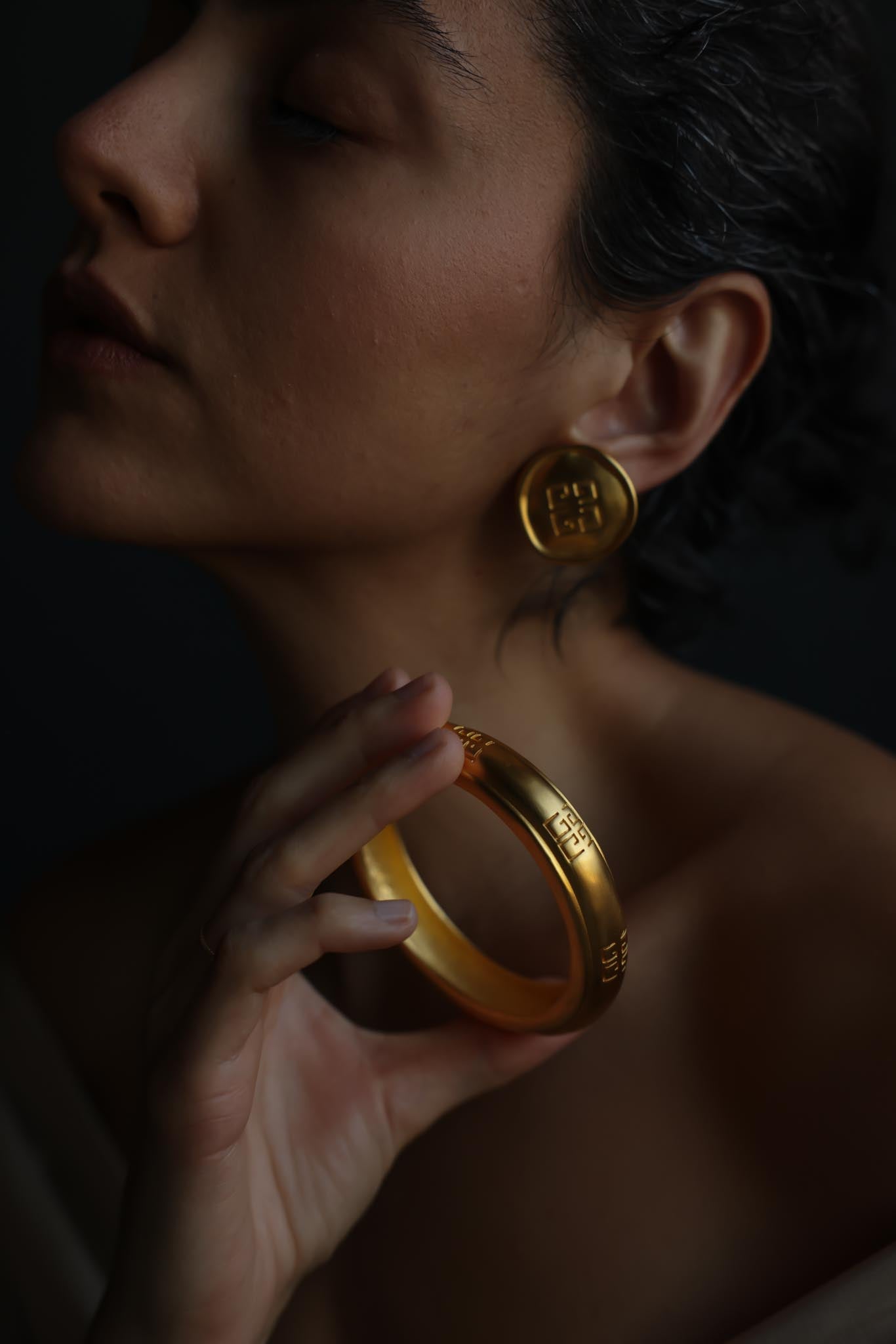 Givenchy Matte Gold Bangle Bracelet|Vintage Baazaar 