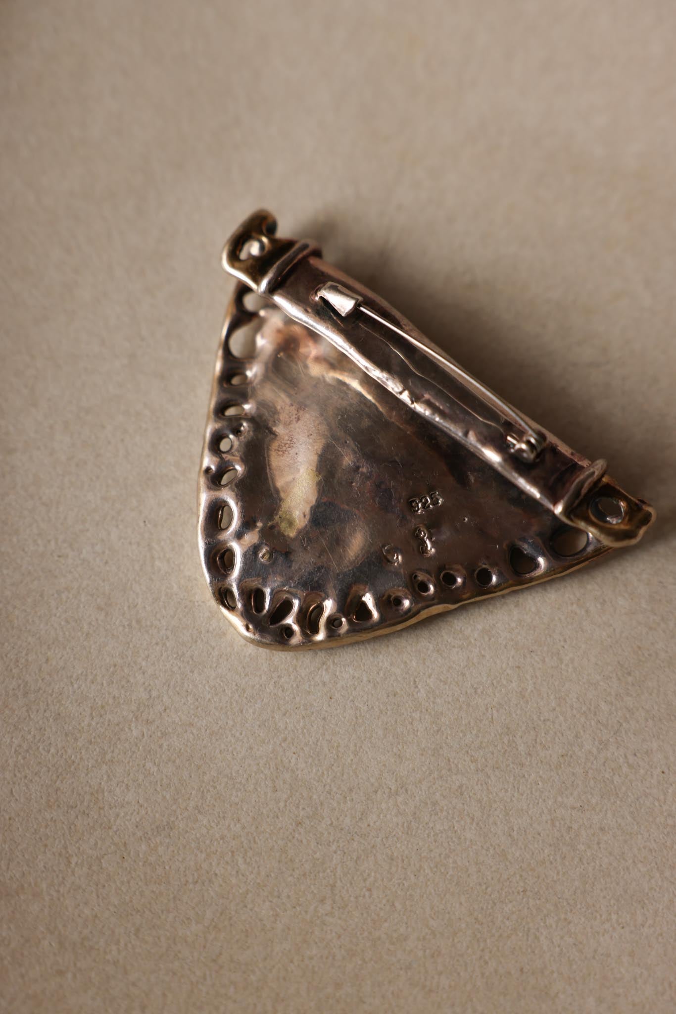 Sterling Silver Modernist Triangle Brooch