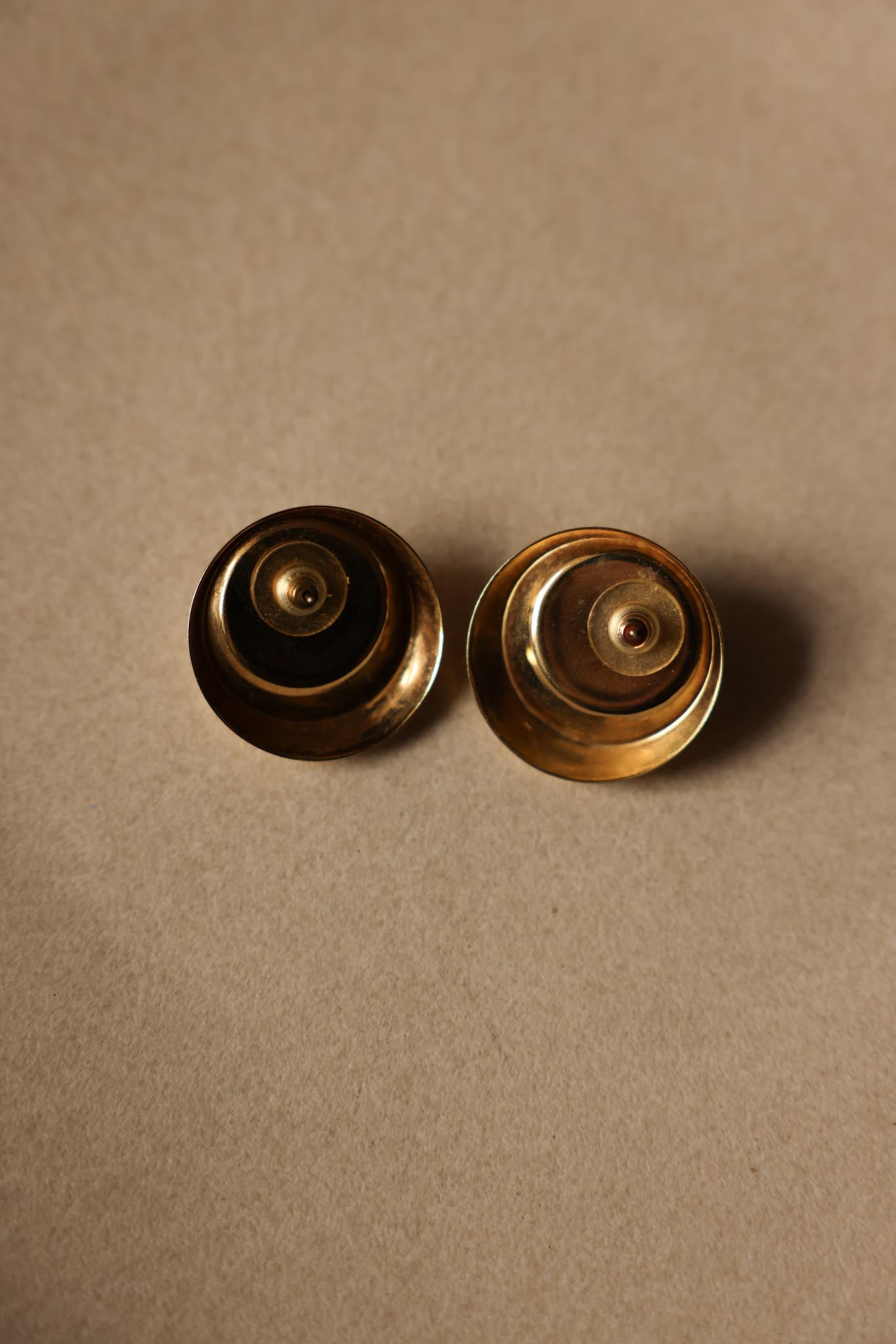 Round Gold-Tone Earrings with Faux Pearls and Rhinestones
