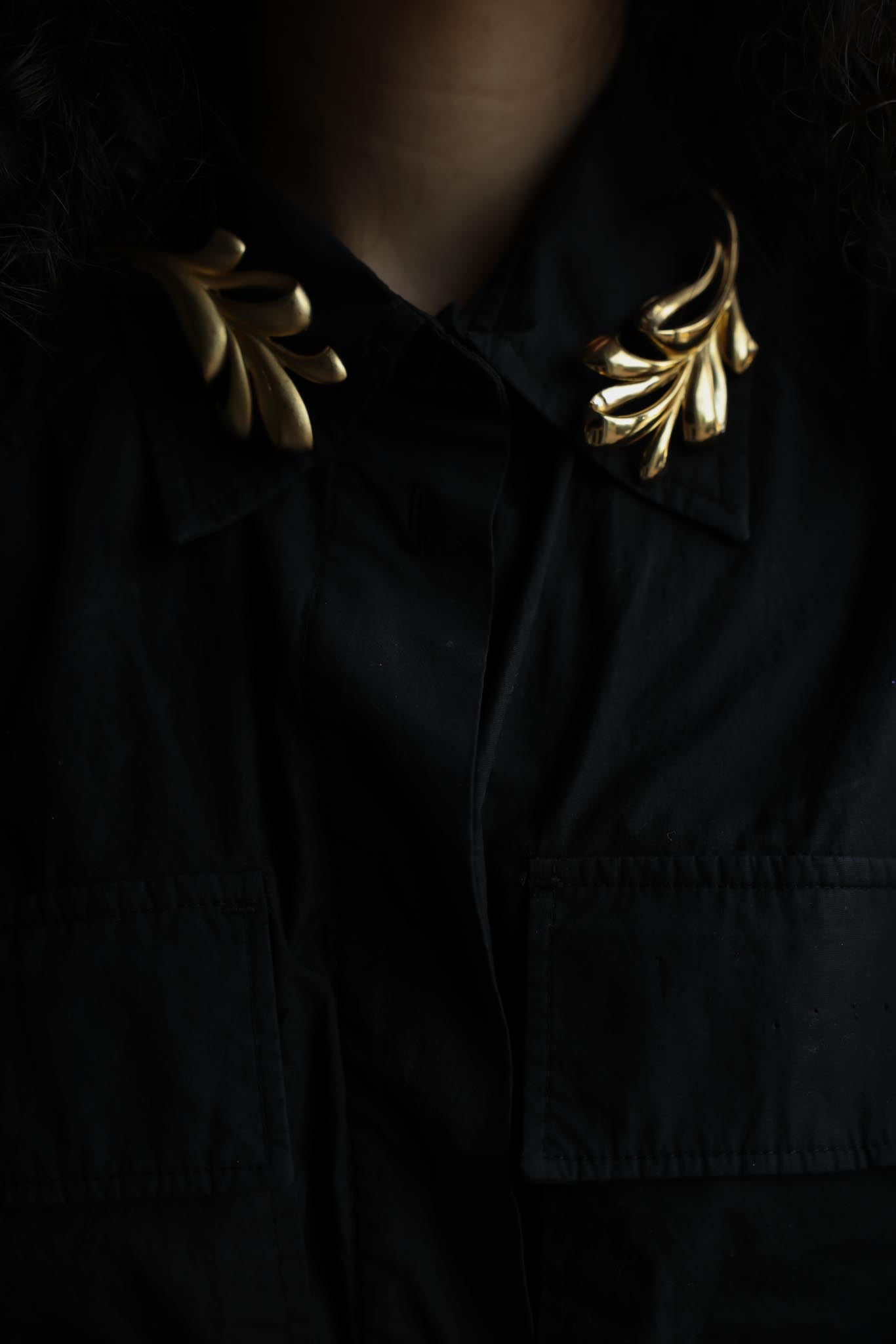 Gold Leaf Brooch Set