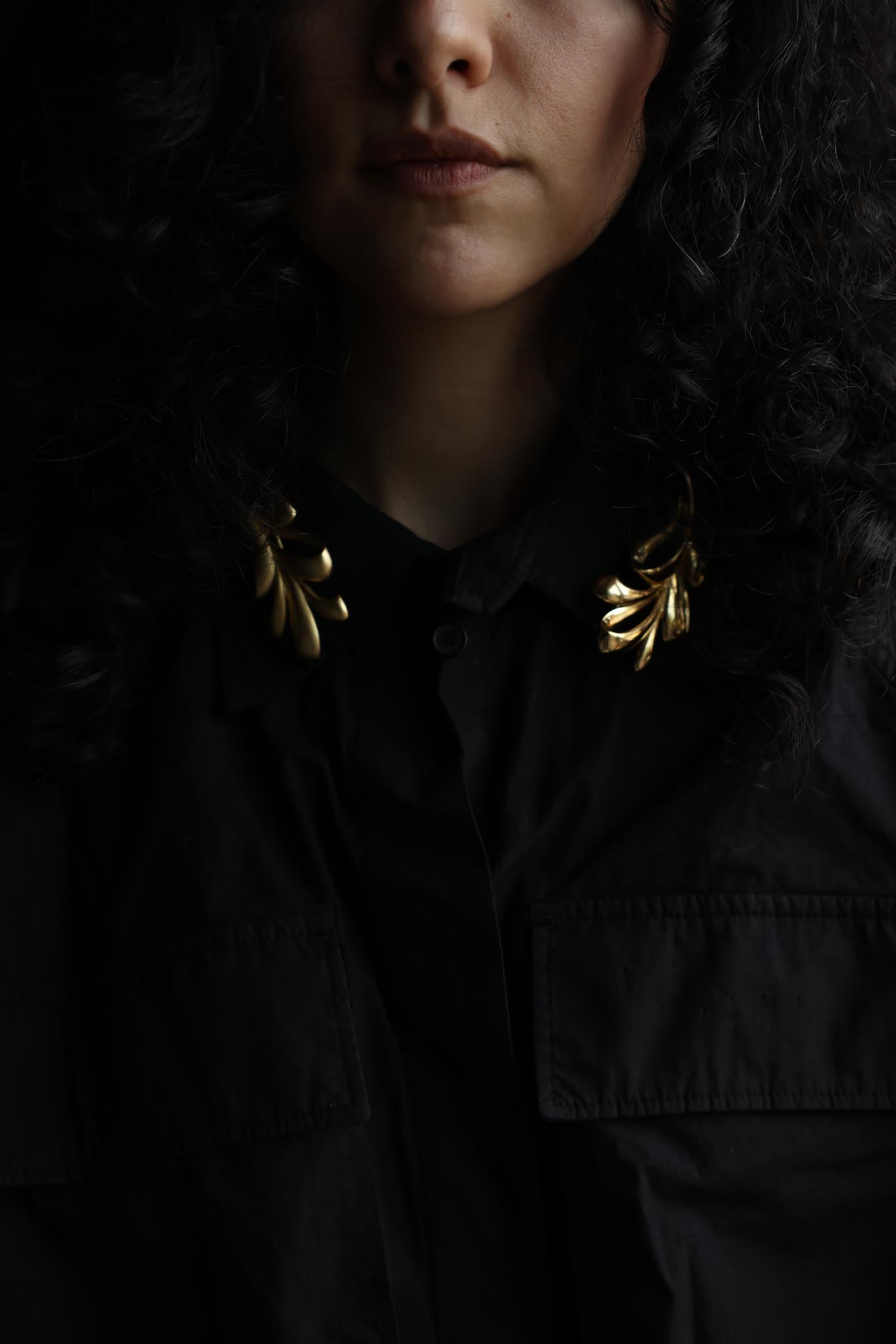 Gold Leaf Brooch Set