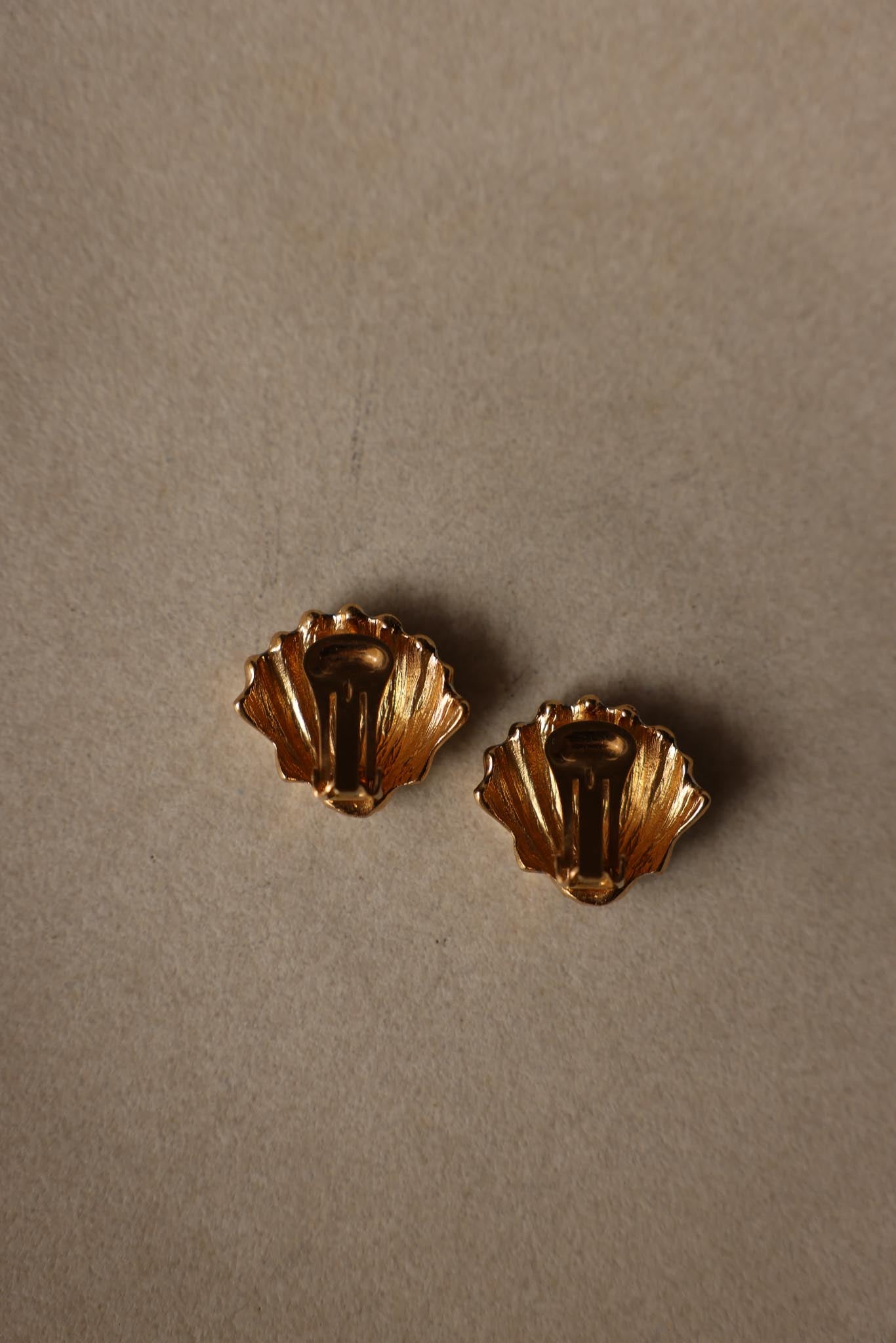 Two-Tone Shell Clip-On Earrings