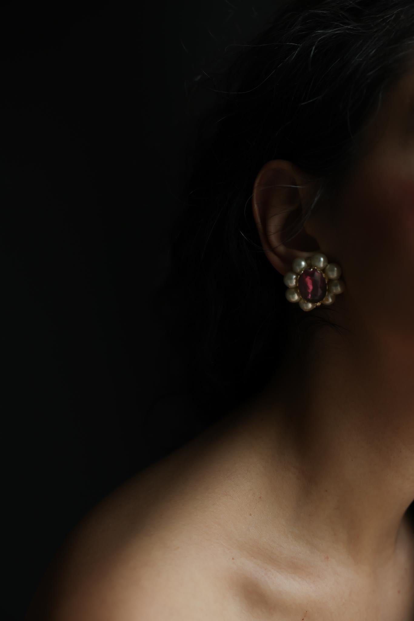 Coro Faux Pearl Cabochon Clip-On Earrings