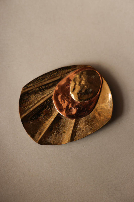 Brass and Bronze Statement Brooch
