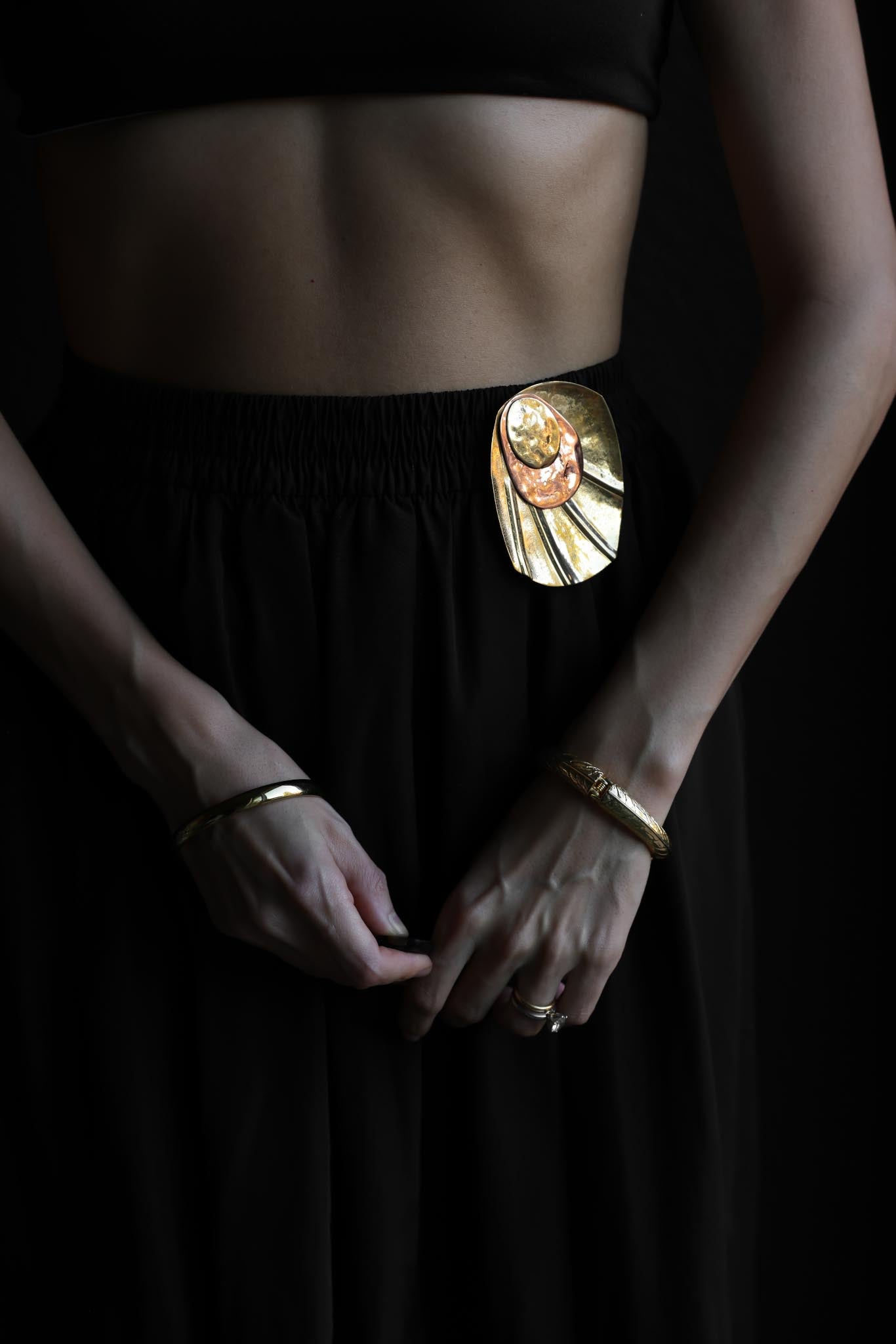 Brass and Bronze Statement Brooch