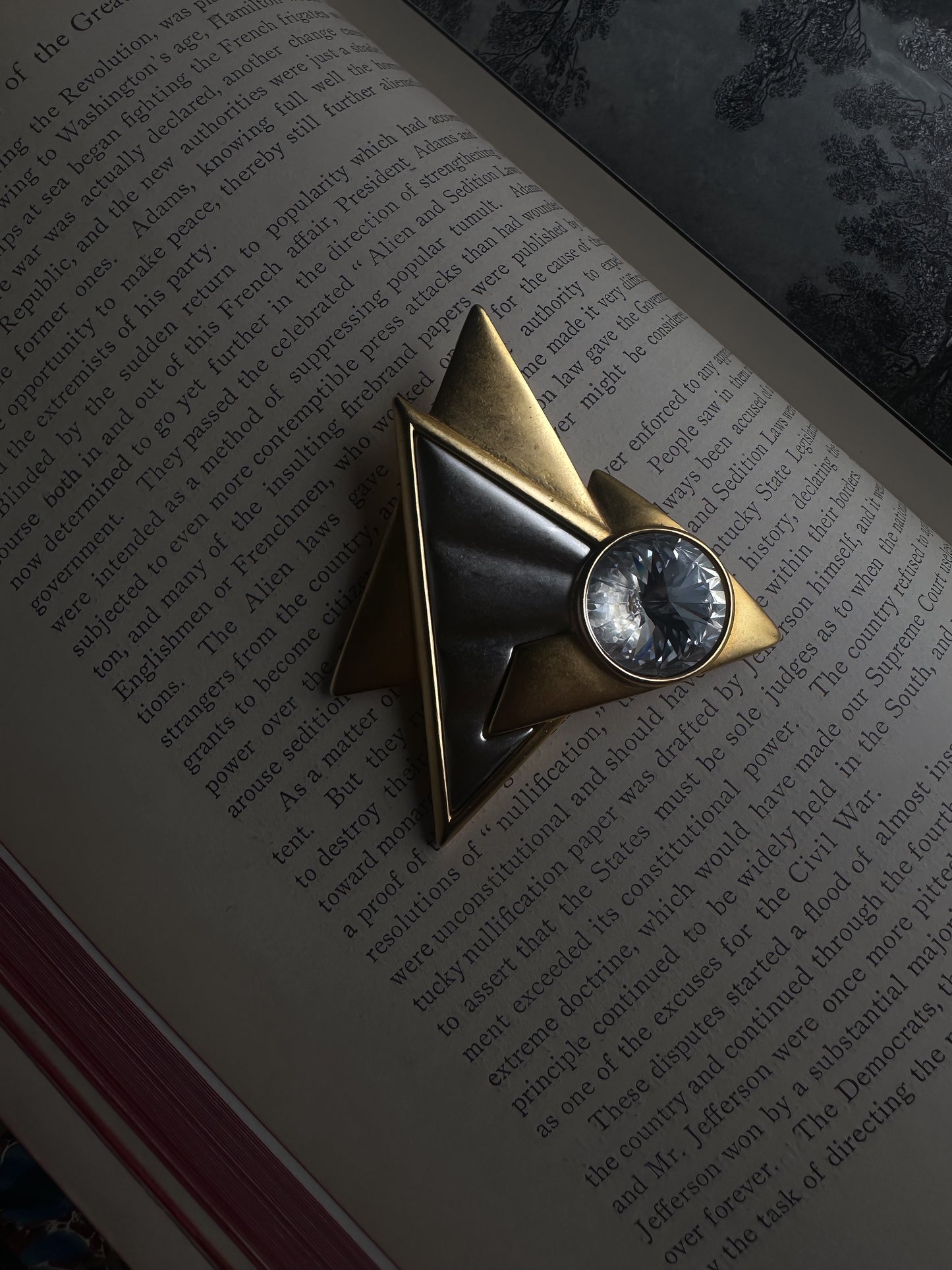 Lady Remington Rivoli Crystal Triangle Brooch|Vintage Baazaar 