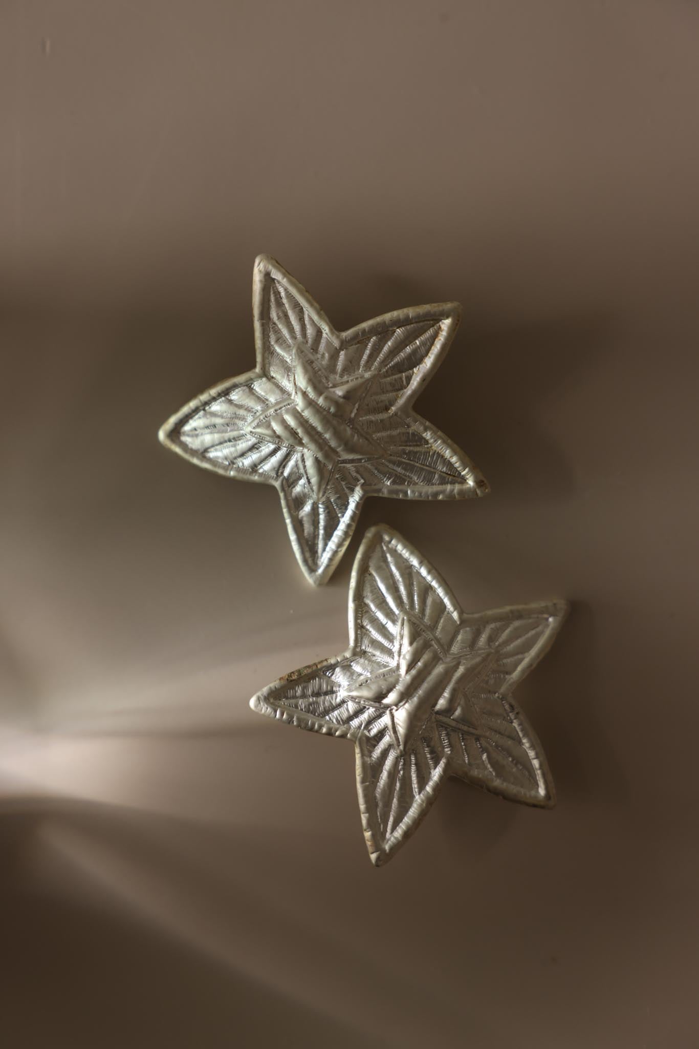 Oversized Silver-Tone Star Clip-On Earrings