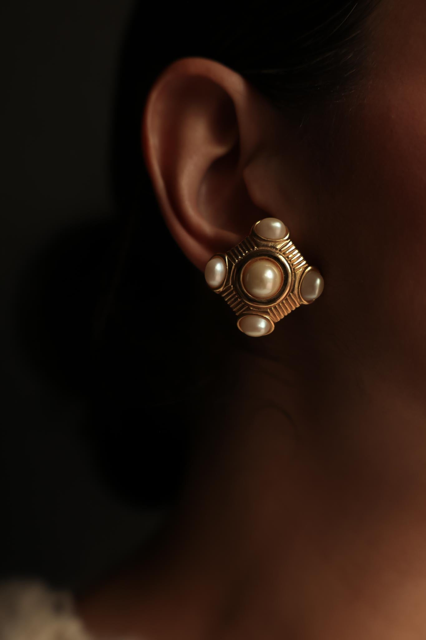 Premier Design Gold-Tone Faux Pearl Clip-On Earrings