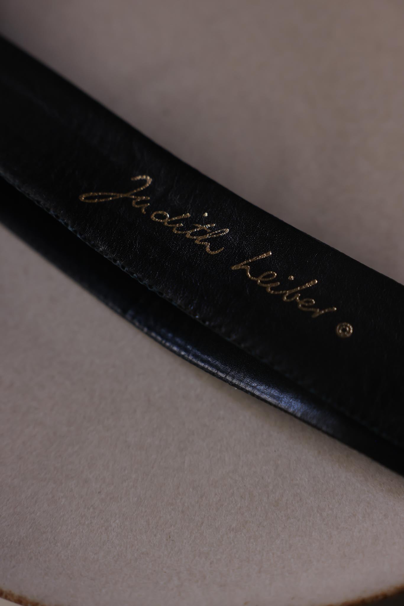 1980s Judith Leiber Midnight Blue Snakeskin Belt With Onyx And Crystal Buckle