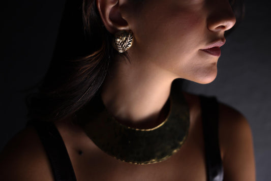 Golden Leaf Whisper Earrings|Vintage Baazaar 