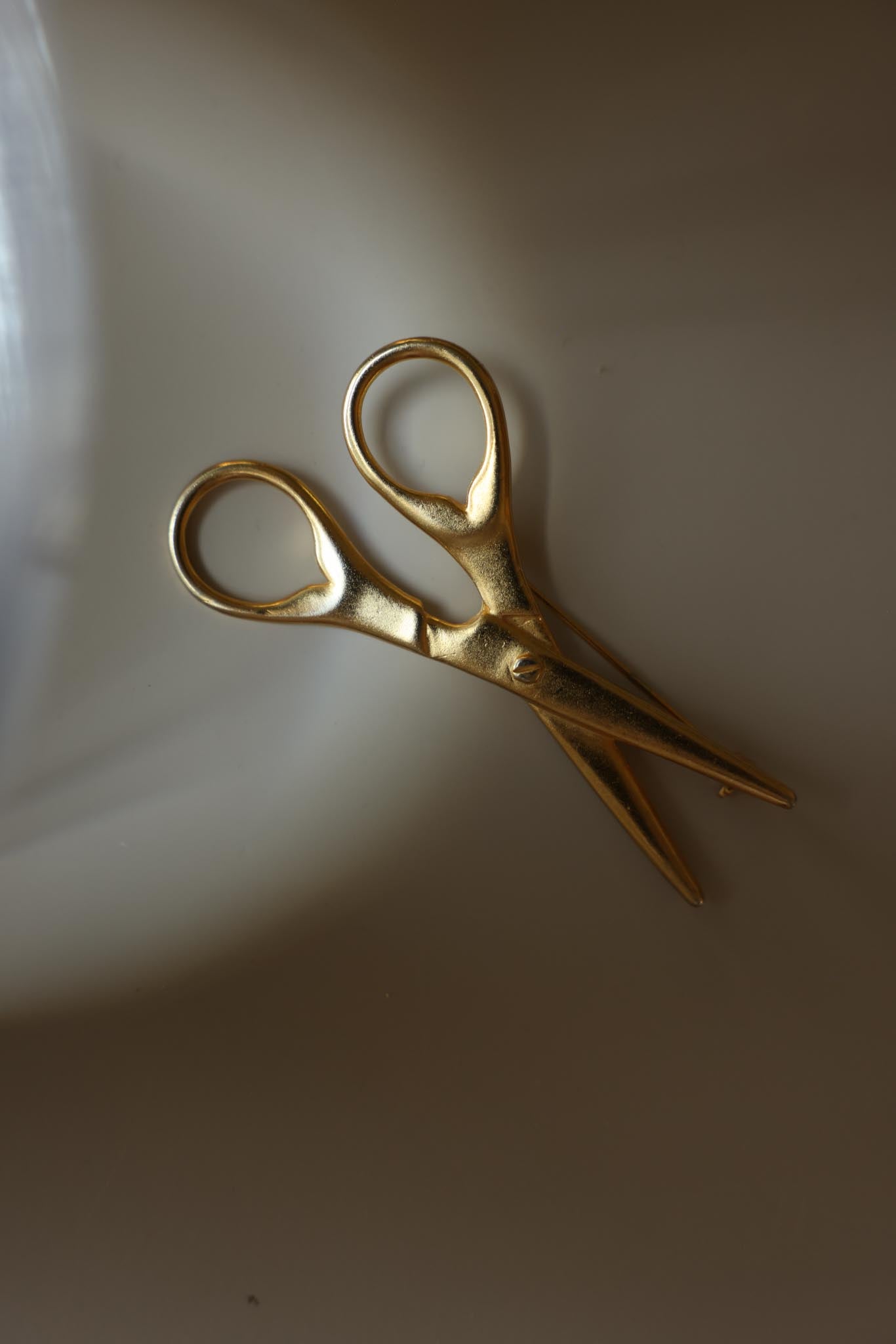 Matte Gold Scissor Brooch
