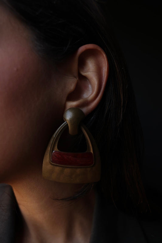 Red Horizon Earrings|Vintage Baazaar 