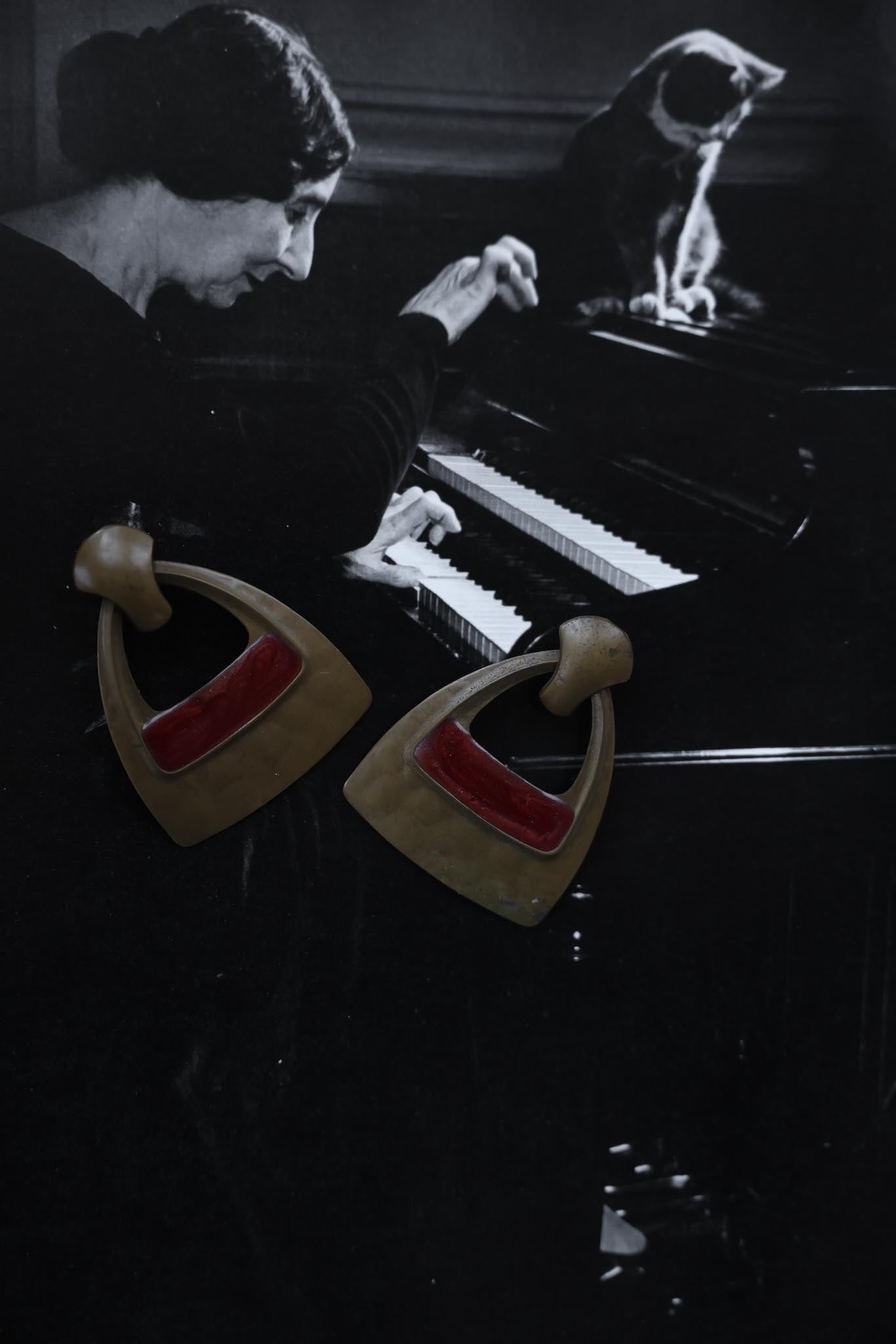 Red Horizon Earrings|Vintage Baazaar 