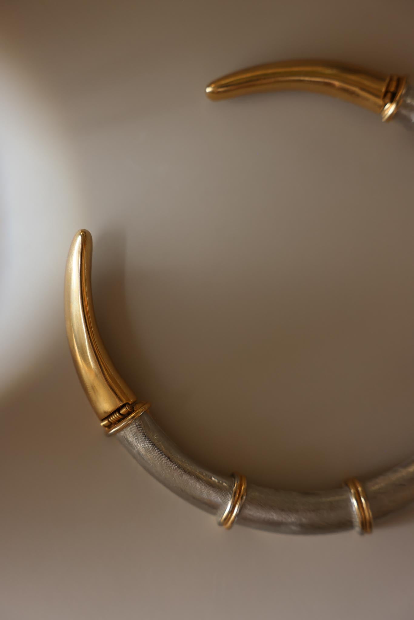 Two-Tone Hinged Collar Necklace