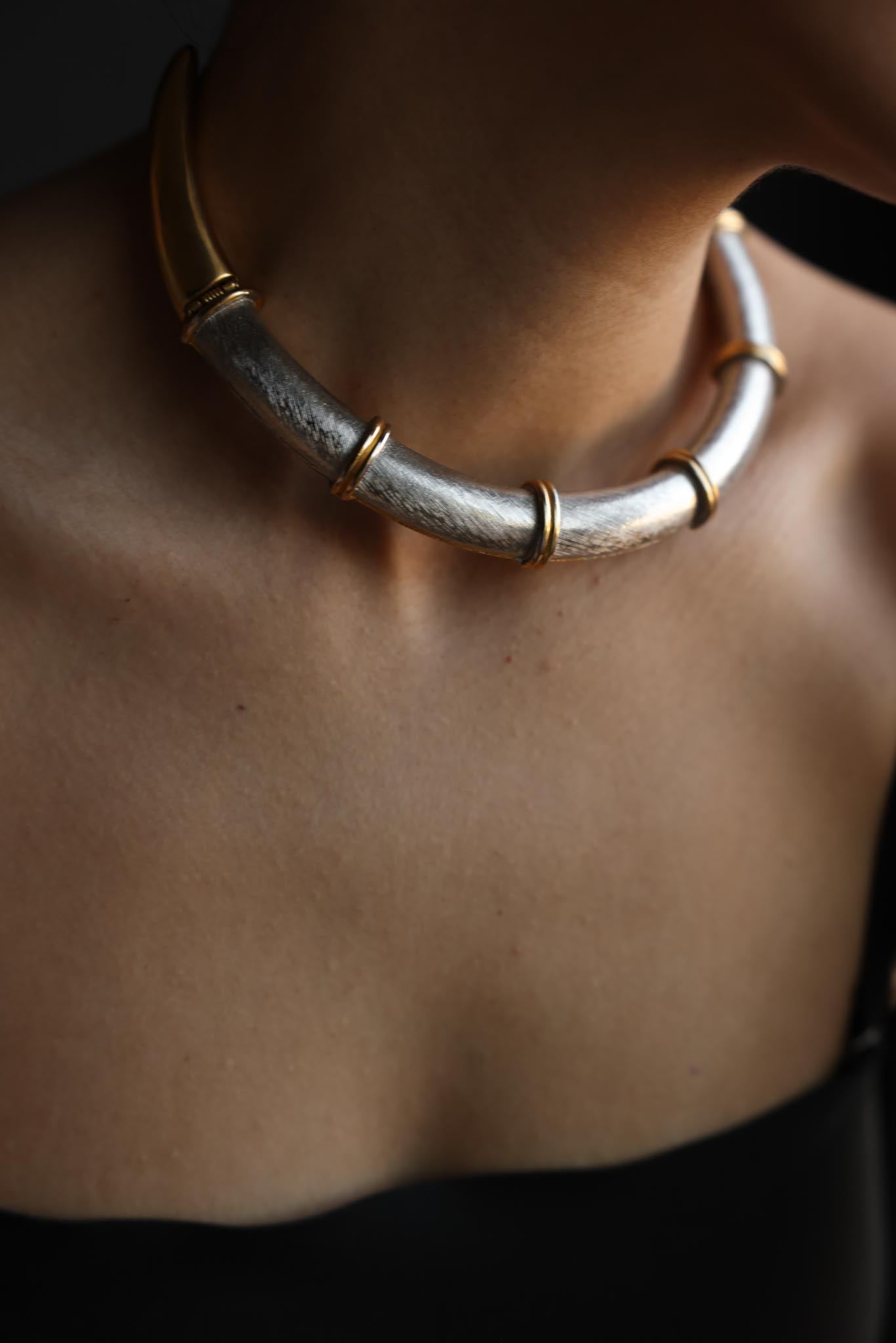 Two-Tone Hinged Collar Necklace