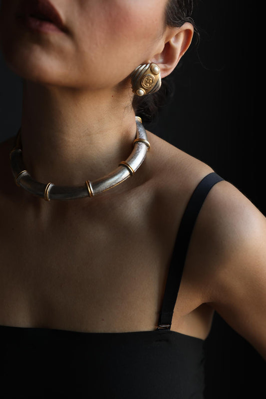 Two-Tone Hinged Collar Necklace
