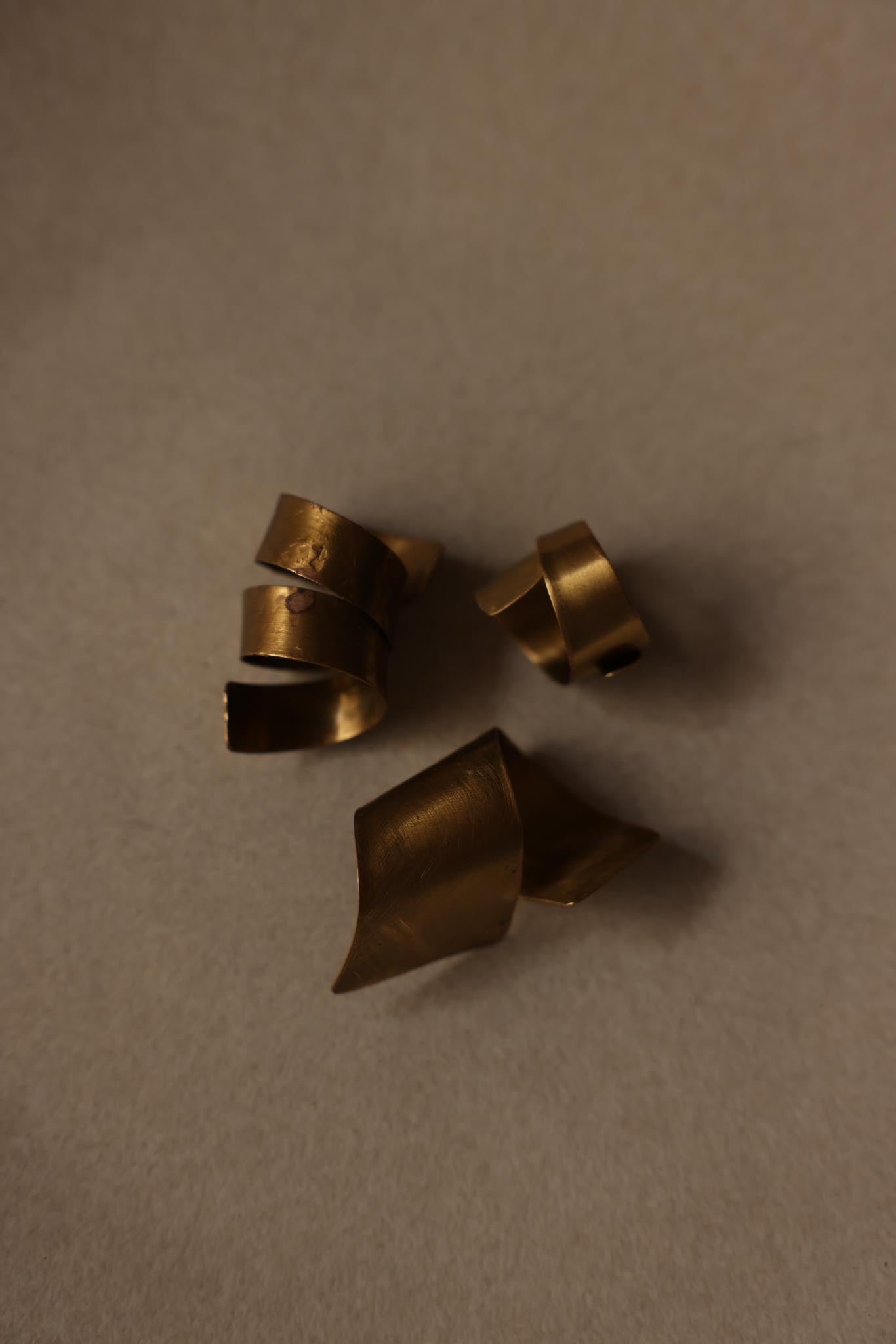 Brass Adjustable Rings – Set of 3 (Non-Vintage)