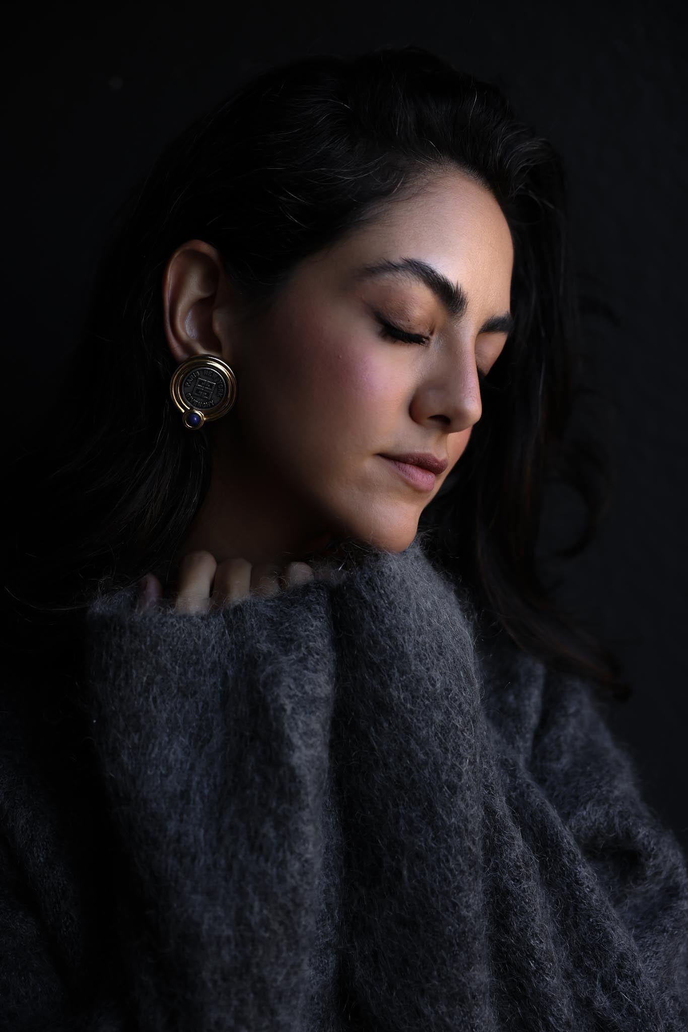 Givenchy Paris New York Logo Coin Earrings|Vintage Baazaar 