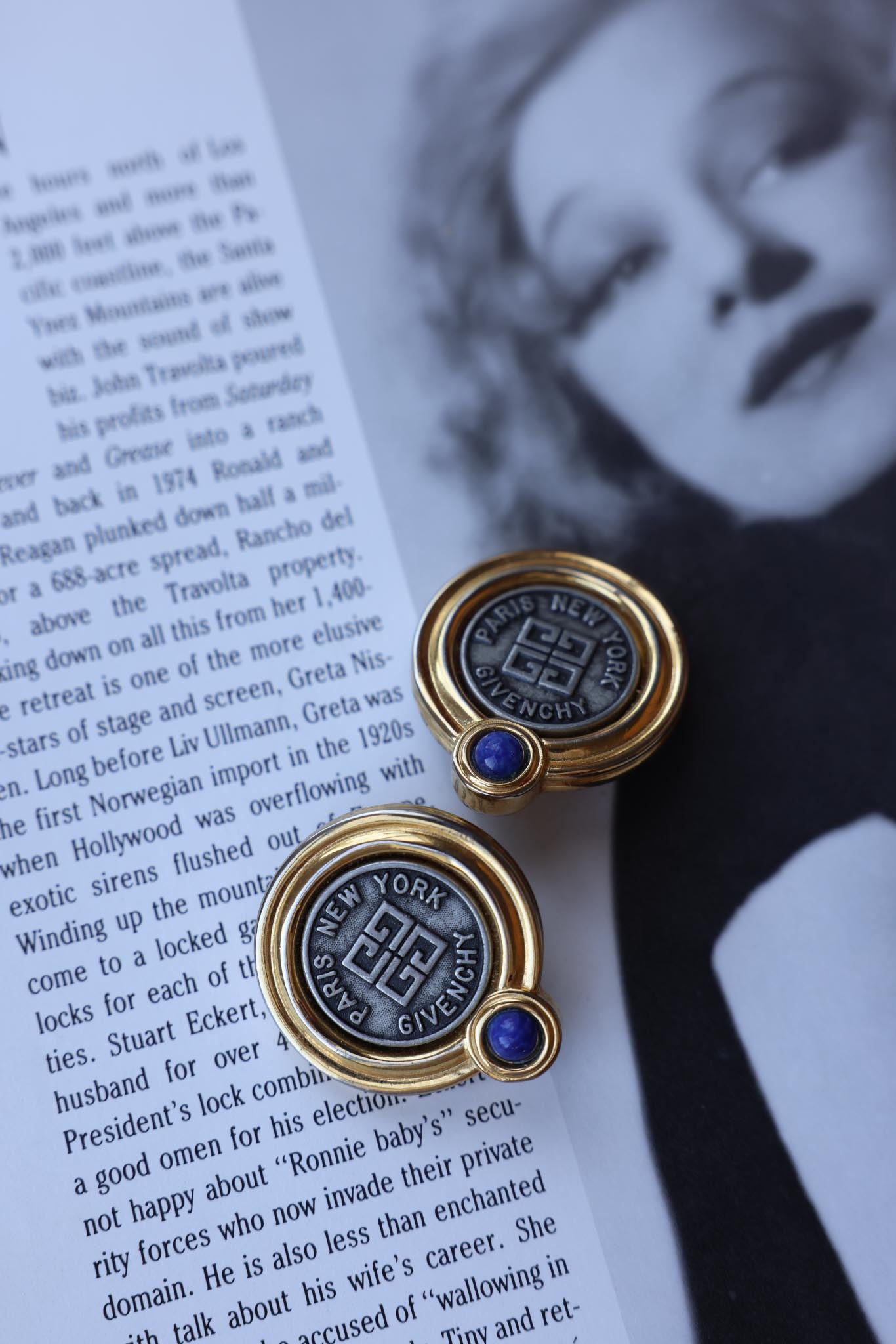 Givenchy Paris New York Logo Coin Earrings|Vintage Baazaar 